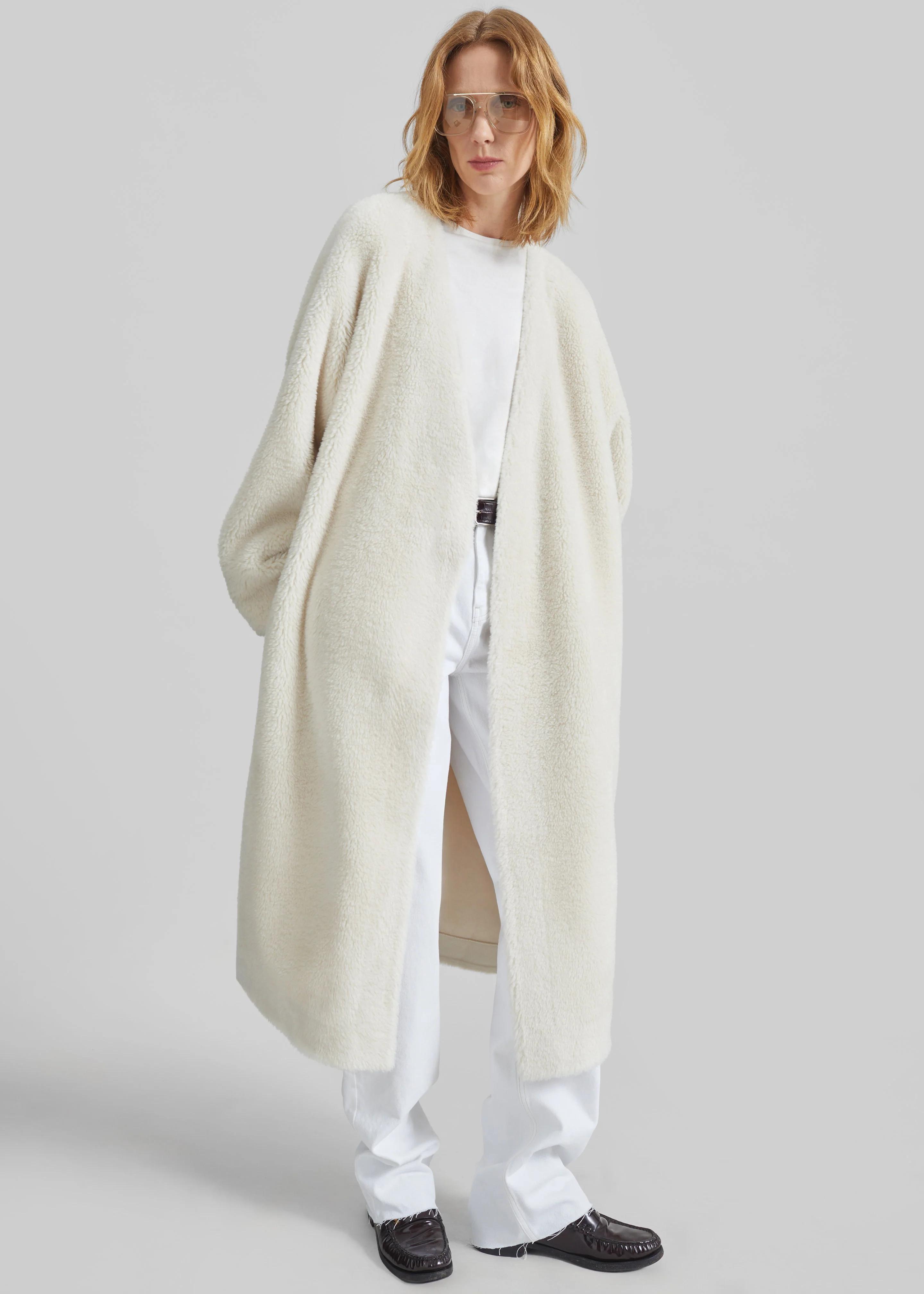 Livigno Faux Shearling Coat - Ivory - Image 6