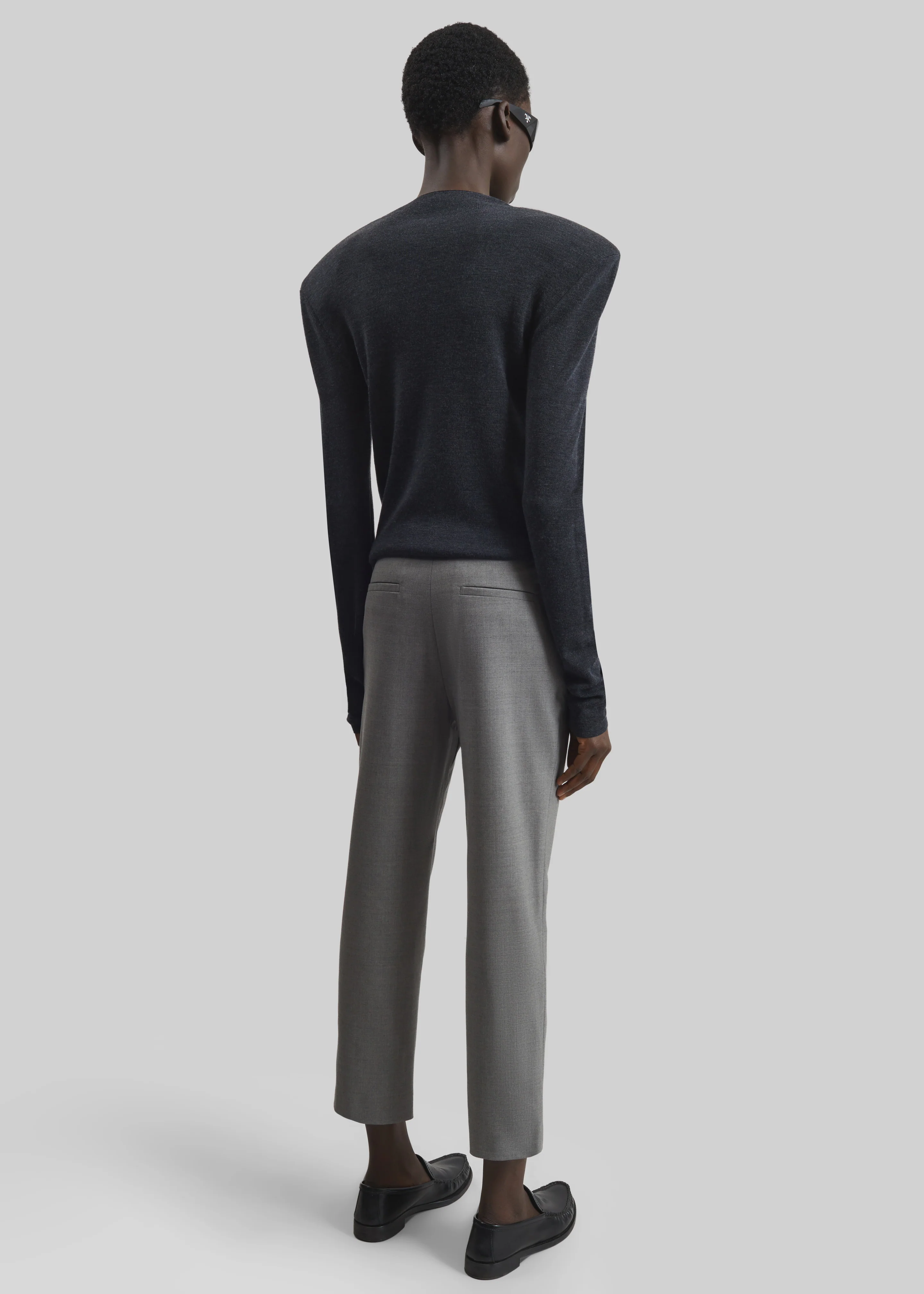 Loulou de Saison Carlo Straight Leg Pants - Grey - Image 5