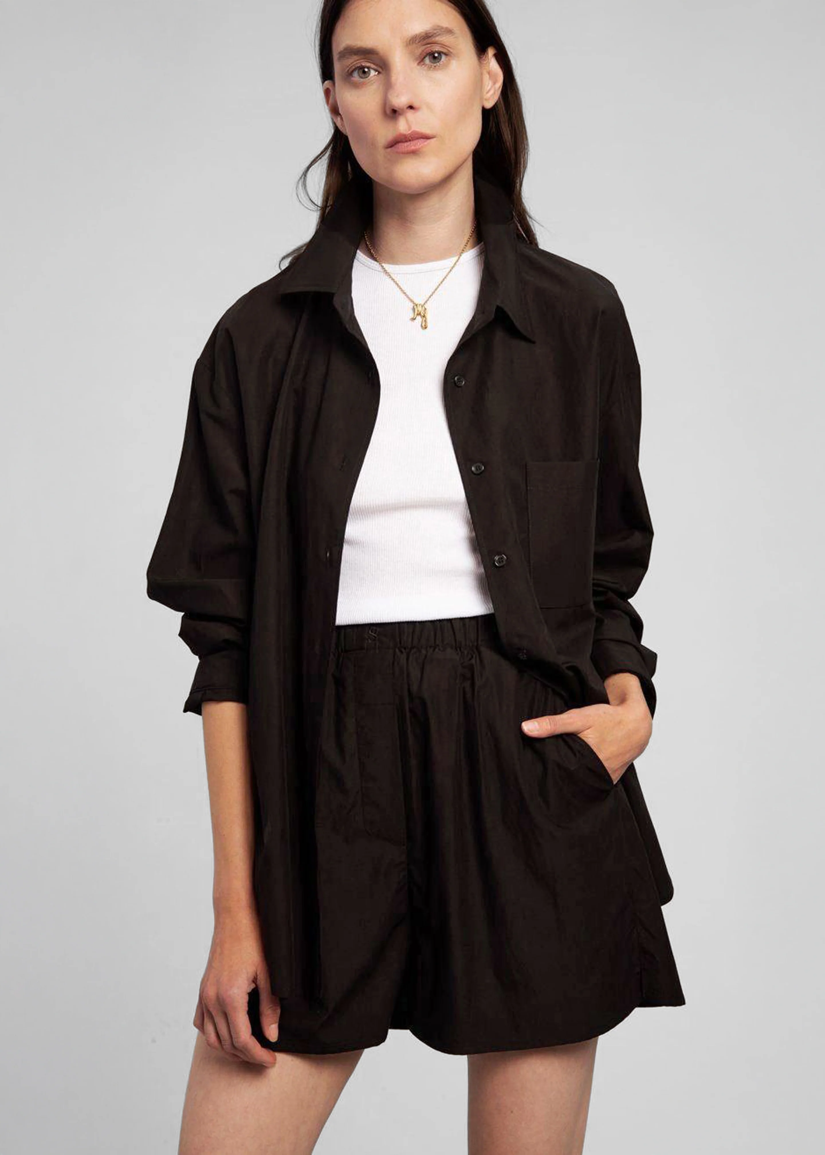 Lui Organic Cotton Shirt - Black - Image 4