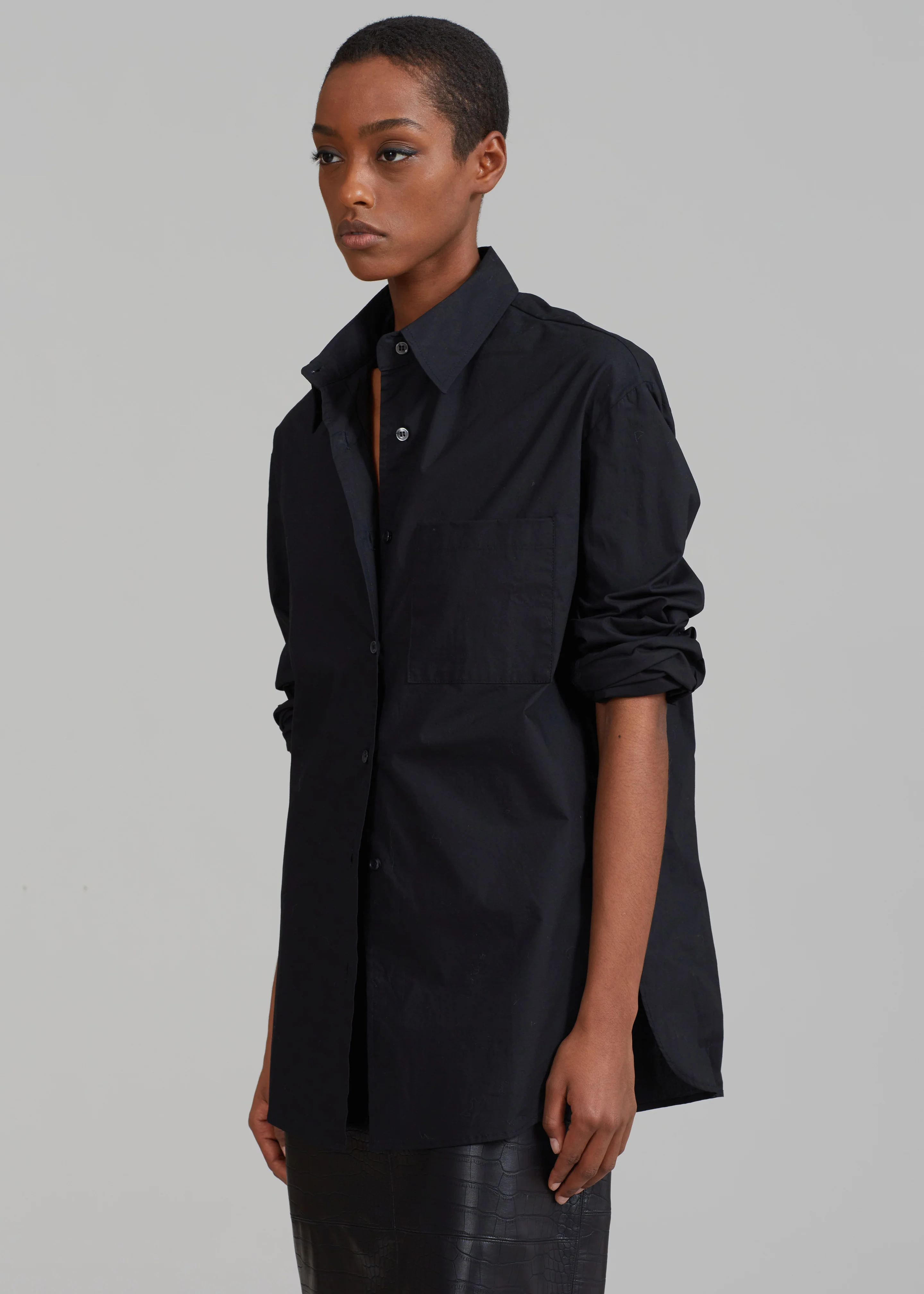 Lui Organic Cotton Shirt - Black - Image 8
