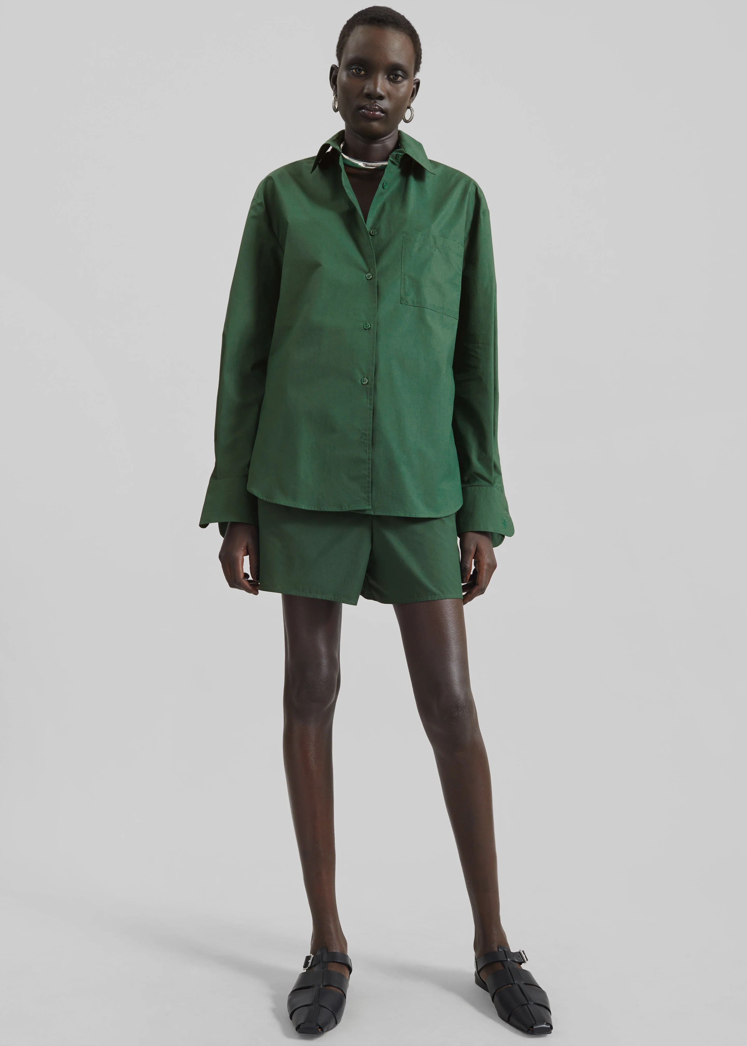 Lui Organic Cotton Shirt - Hunter Green - Image 10