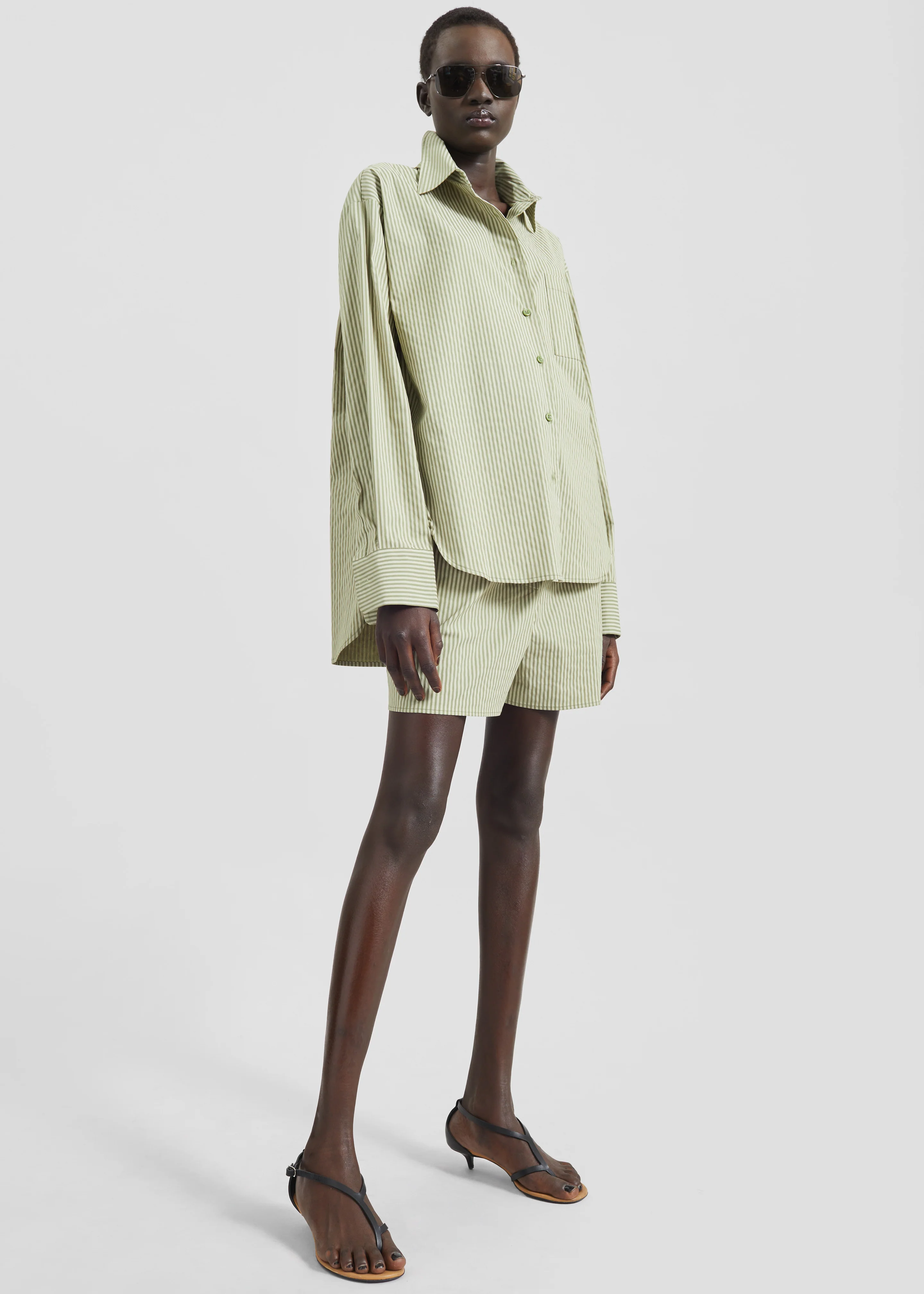 Lui Shirt - Green Stripe