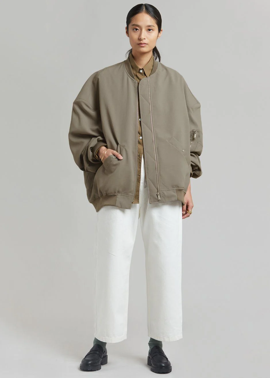 Lumi Bomber Jacket - Dark Olive - Image 6