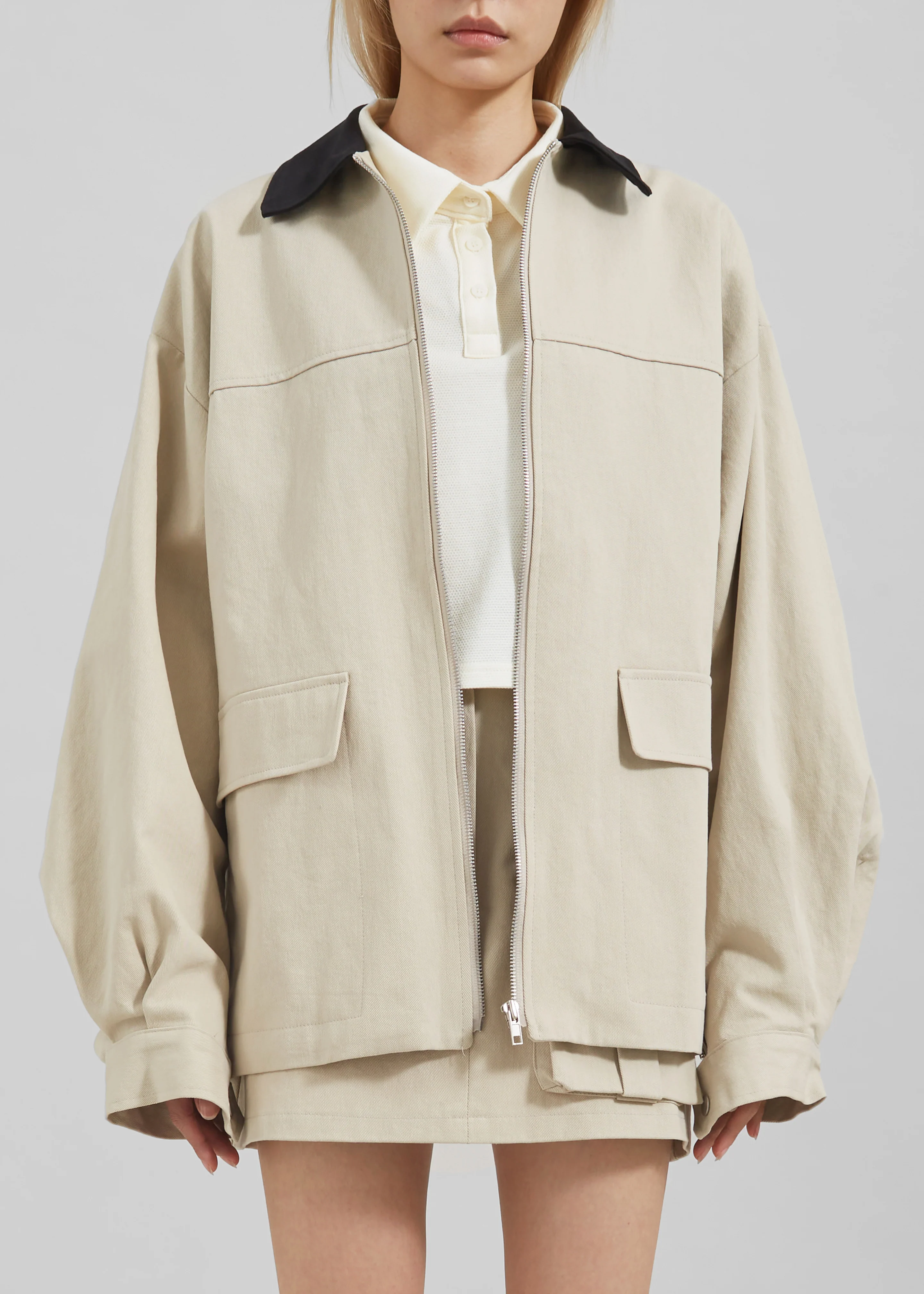 Malia Utility Jacket - Beige - Image 9