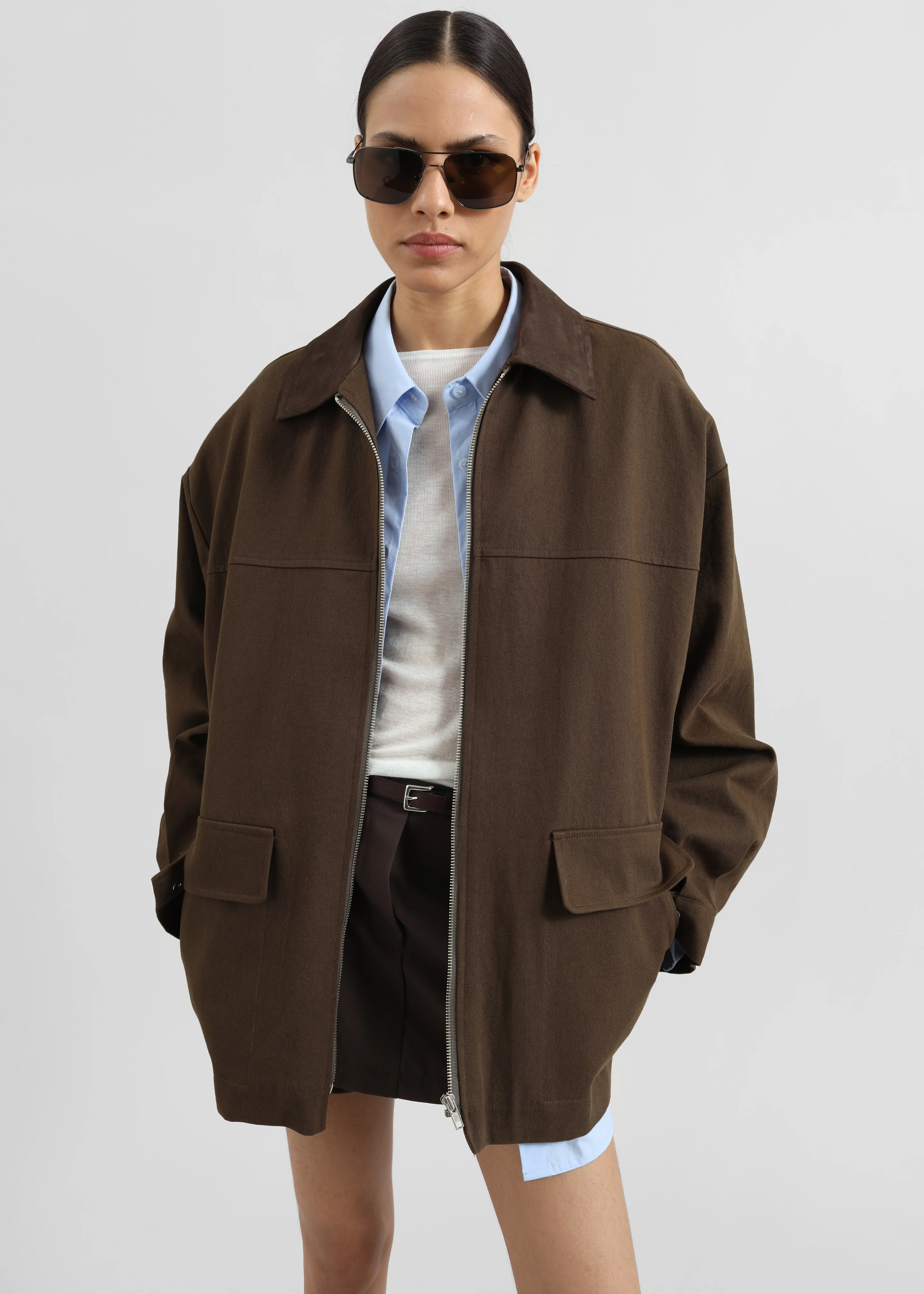 Malia Utility Jacket - Brown - Image 3