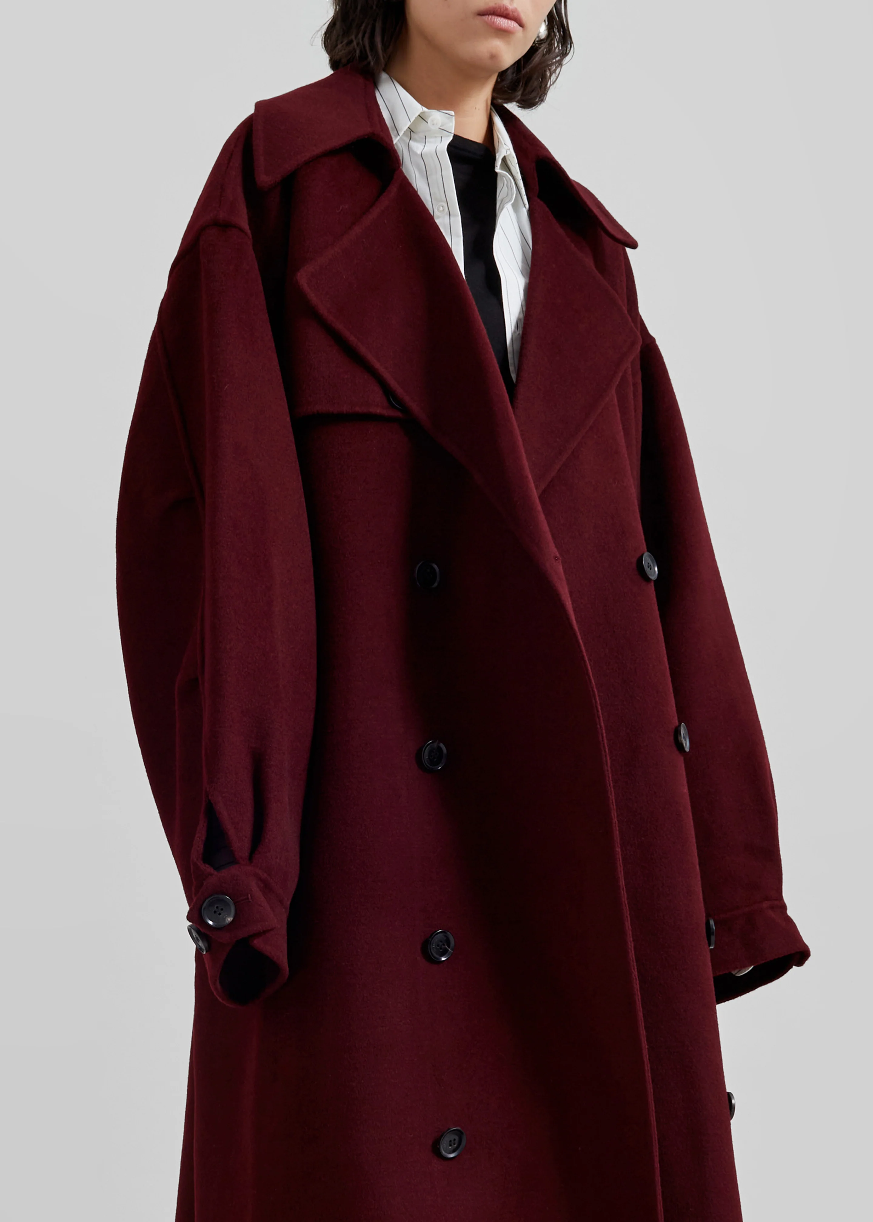 Mavis Long Coat - Burgundy - Image 2
