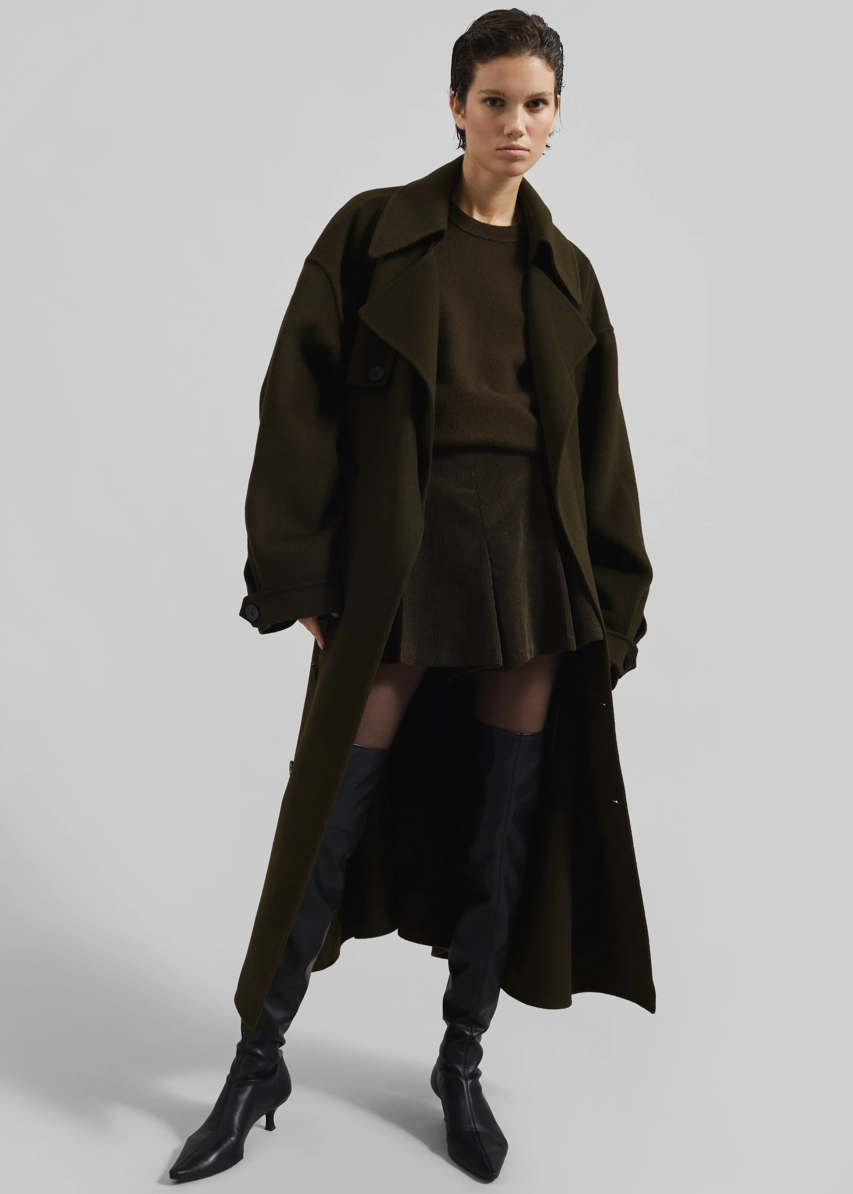 Mavis Long Coat - Khaki - Image 6