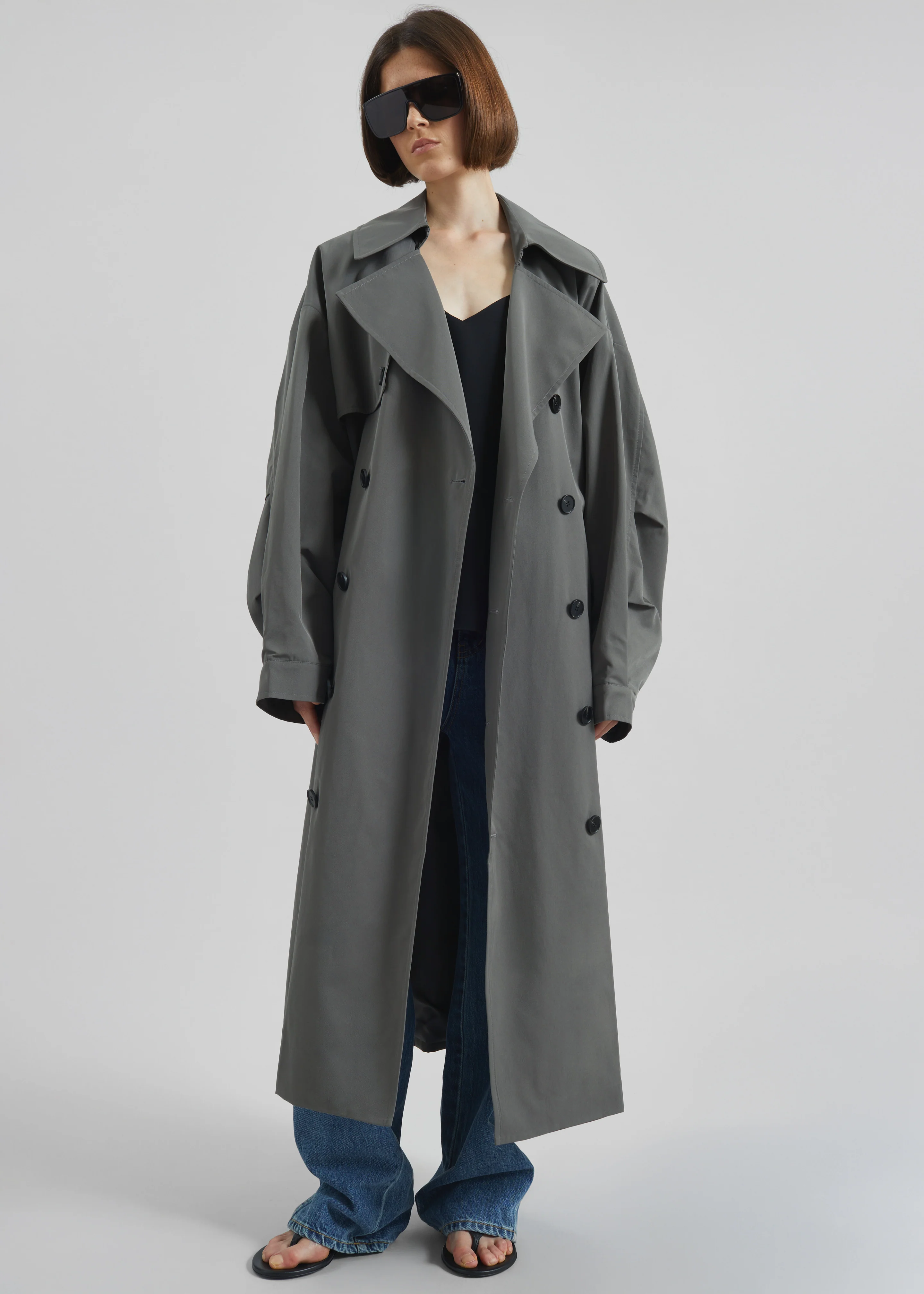 Mavis Oversized Trench - Grey - Image 3
