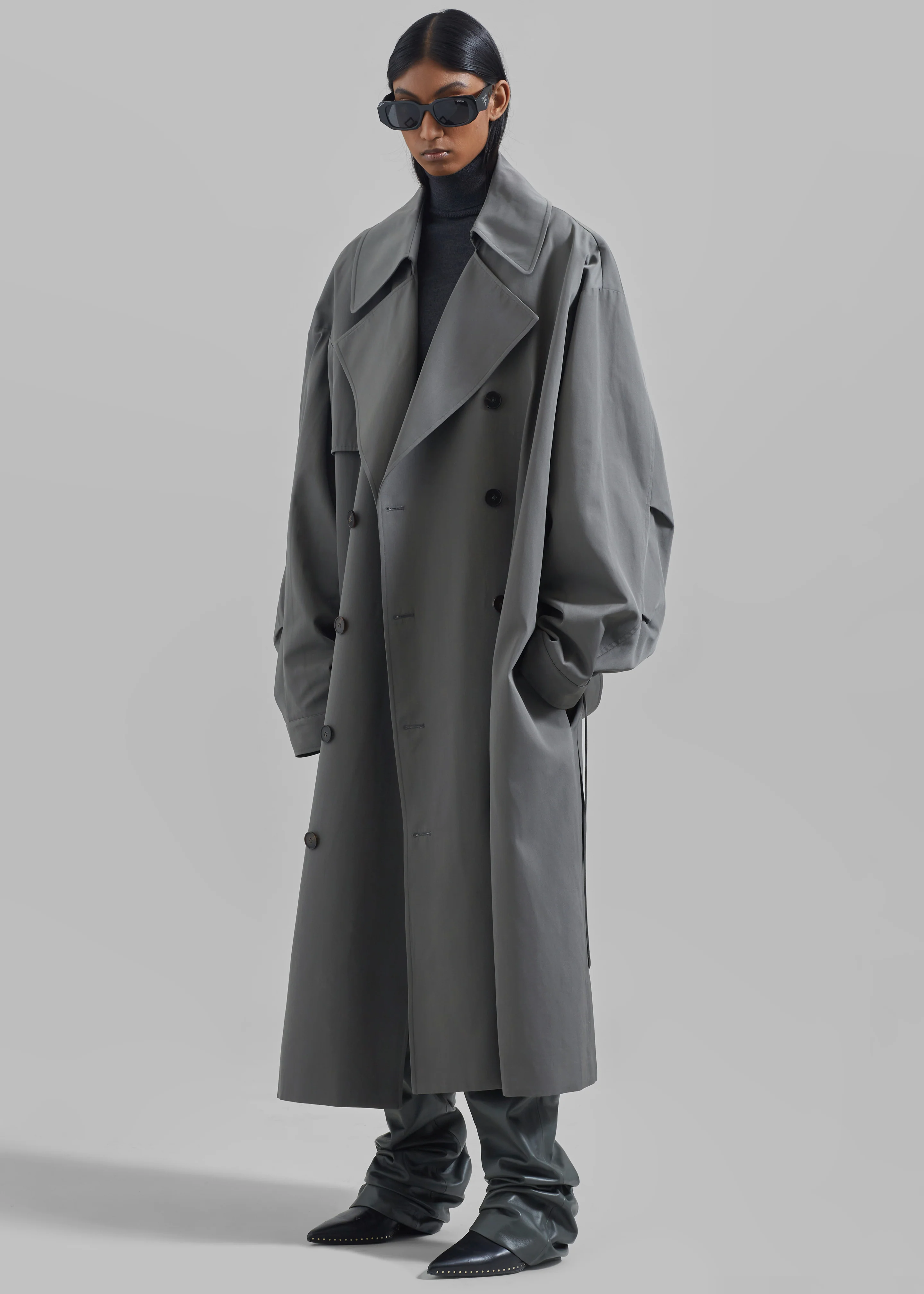 Mavis Oversized Trench - Grey - Image 7