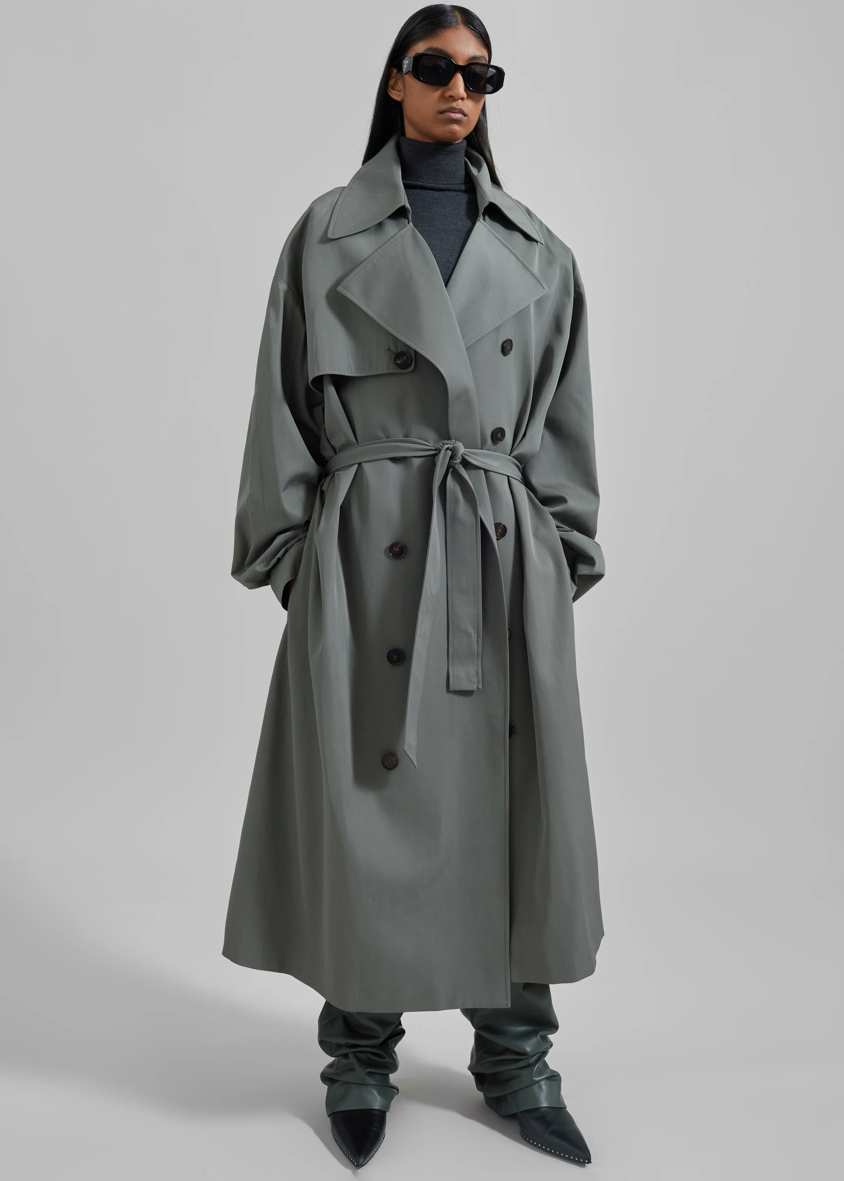 Mavis Oversized Trench - Grey - Image 9