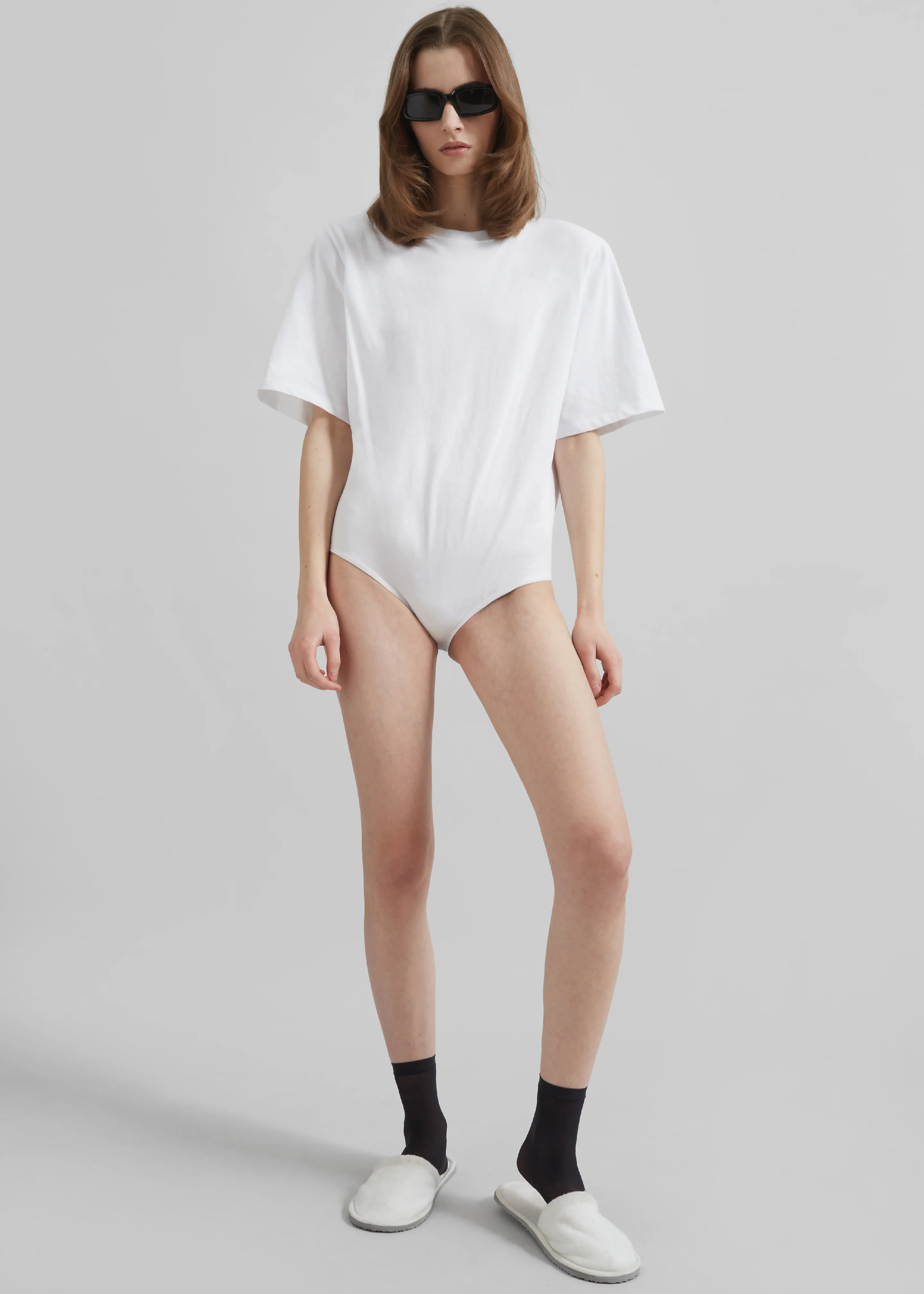 Meida Padded T-Shirt Bodysuit - White