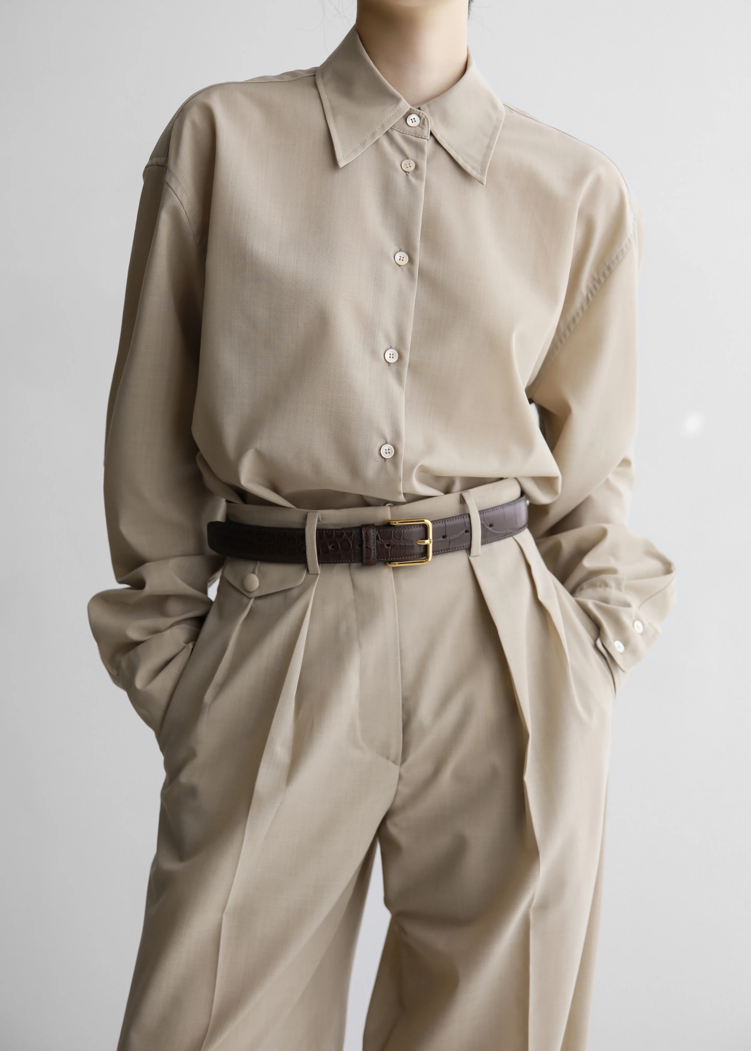 Meslay Sheer Shirt - Beige - Image 8