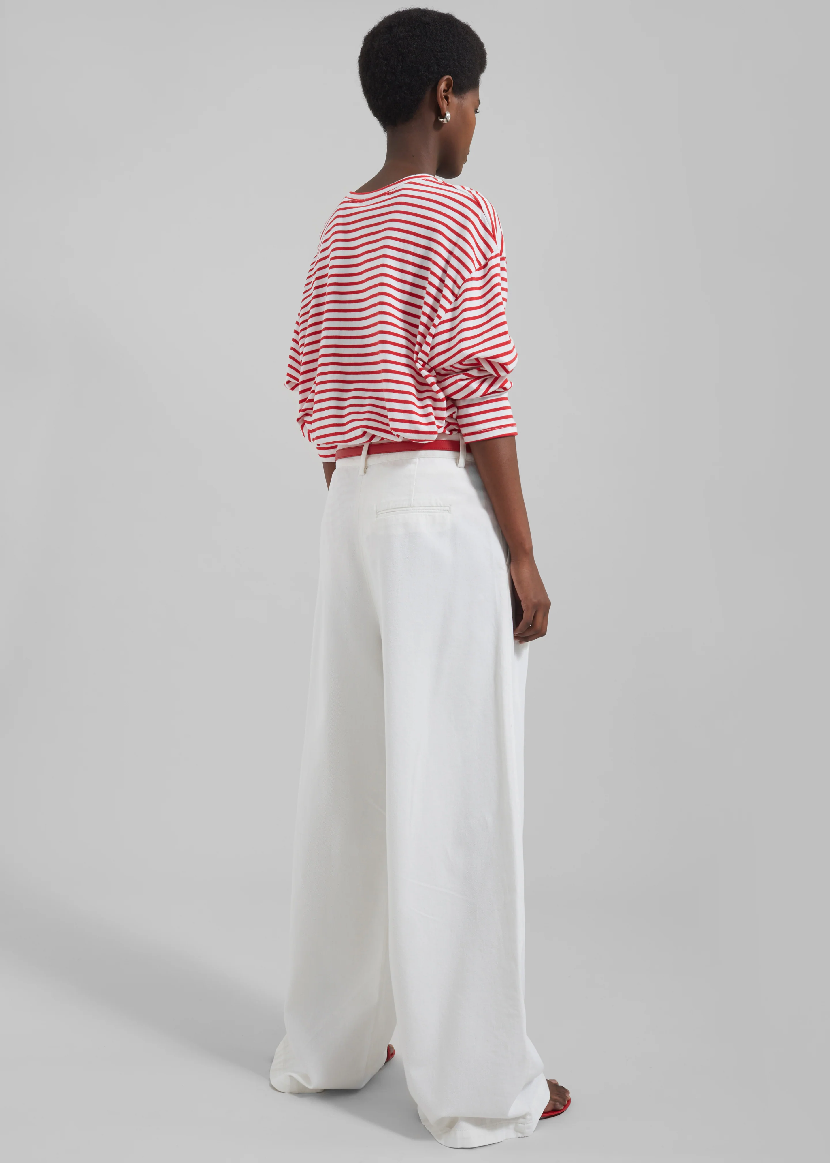 Nolan Pleated Denim Trousers - White - Image 8