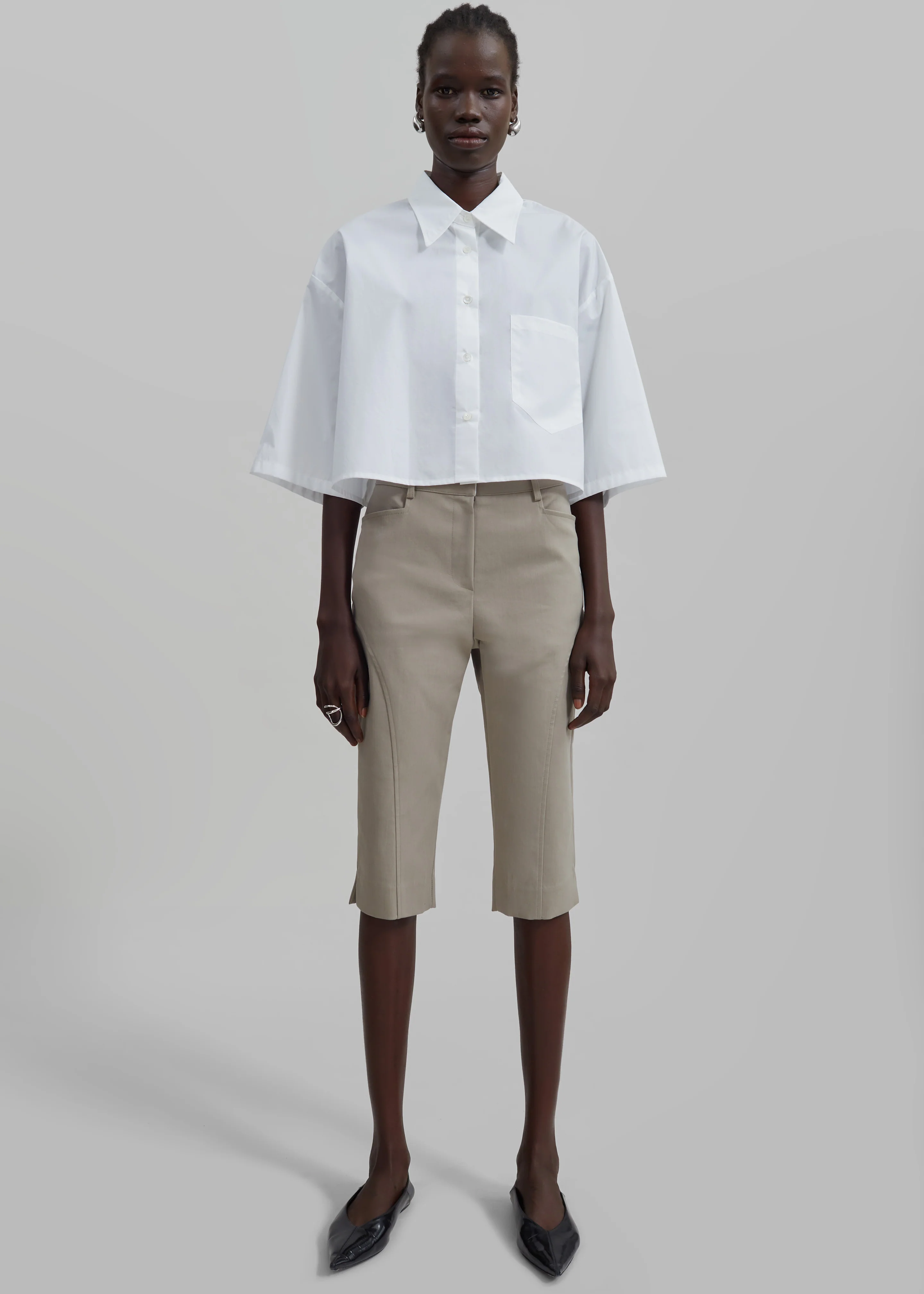 Odem Cropped Shirt - White - Image 6