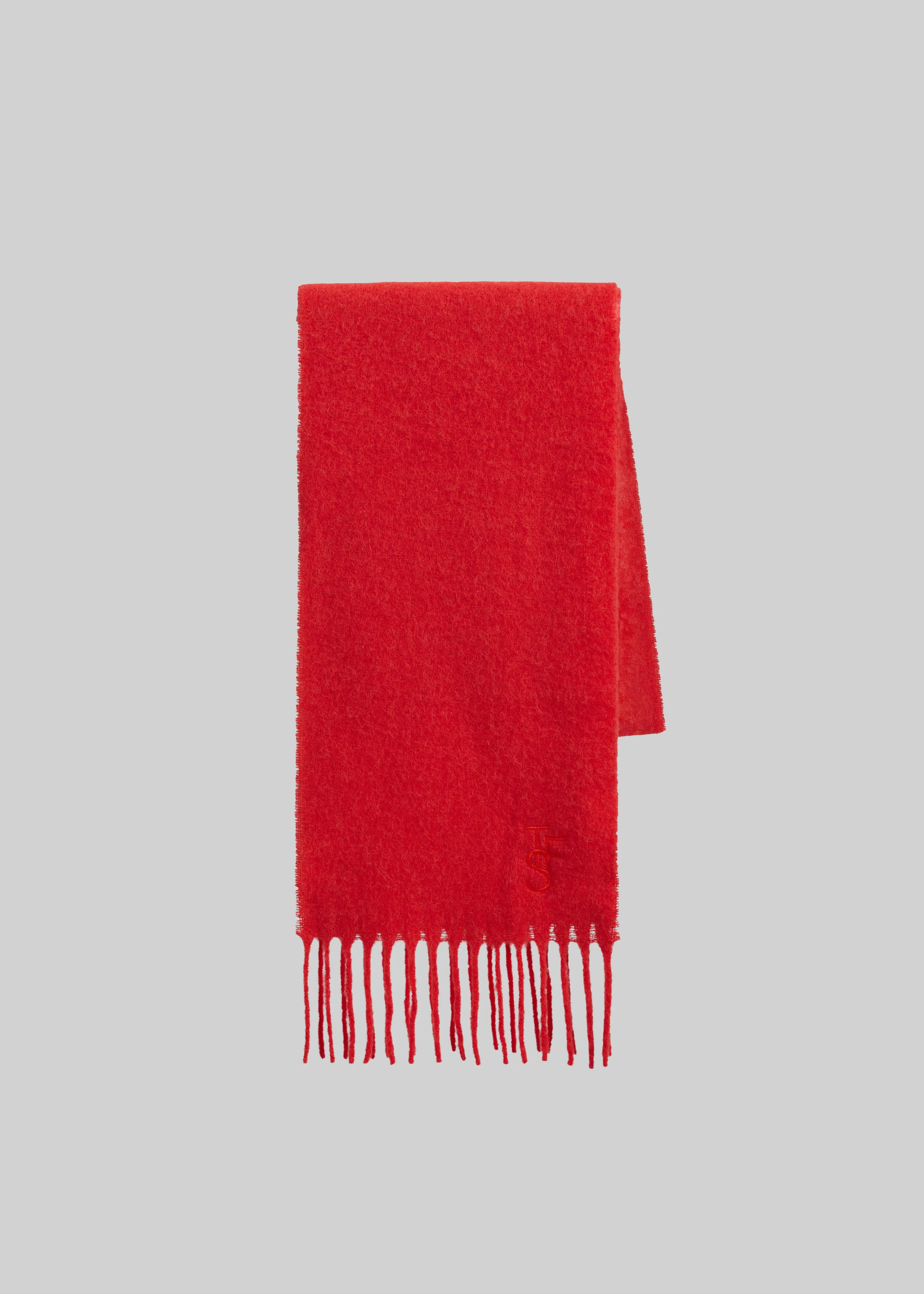 Olari Alpaca Blend Scarf - Red - Image 3