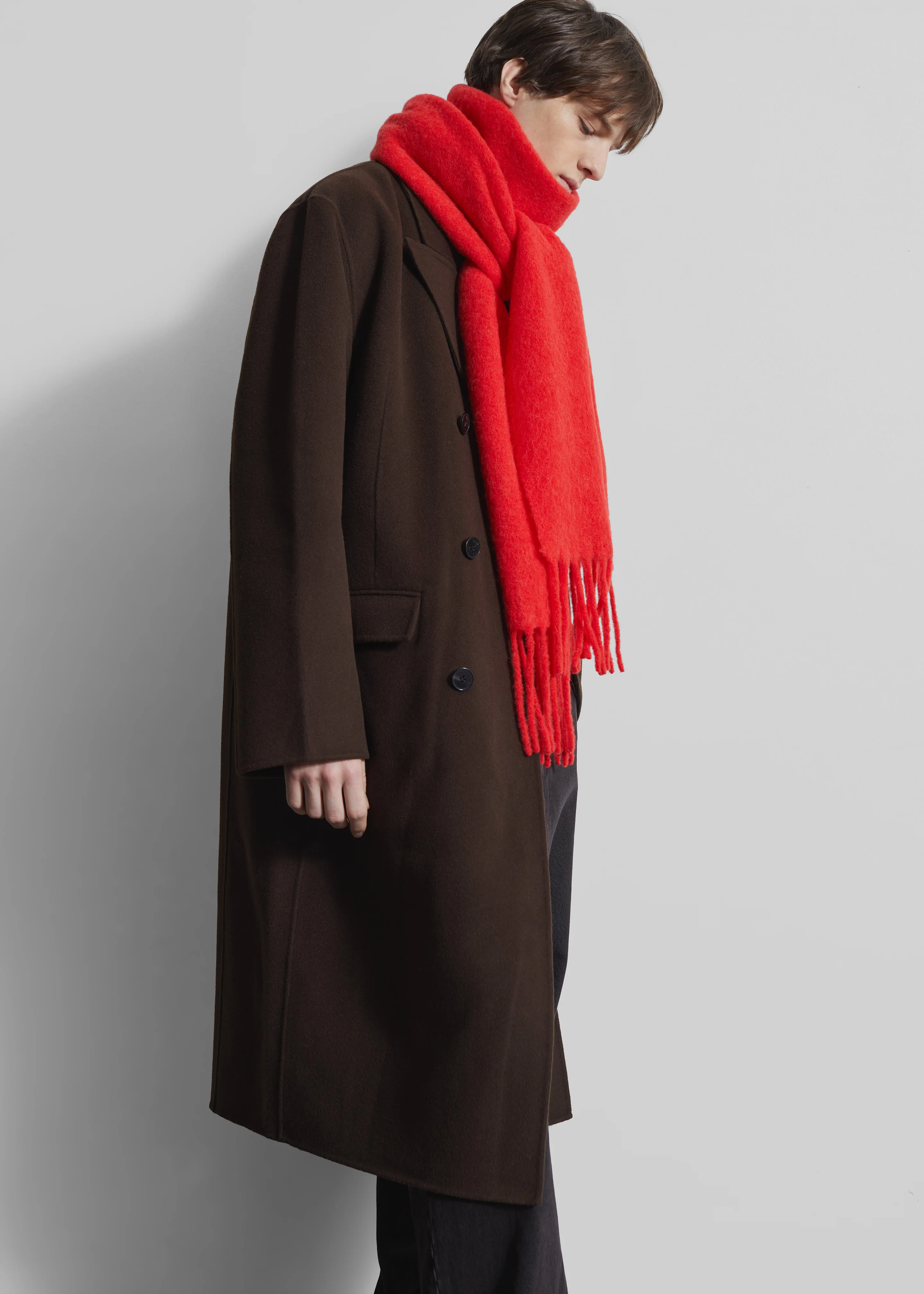 Olari Alpaca Blend Scarf - Red - Image 6