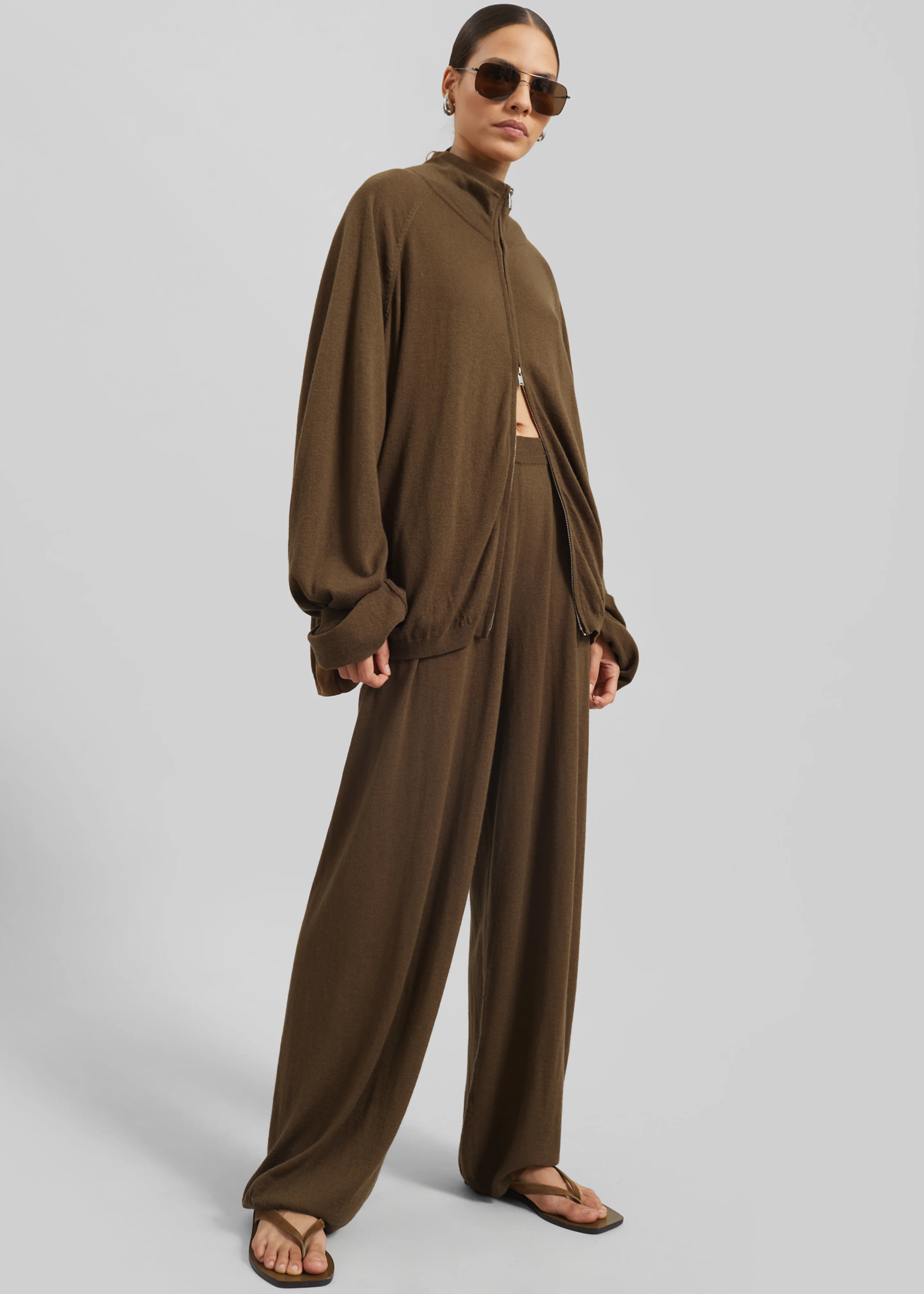Olia Knit Joggers - Dark Camel