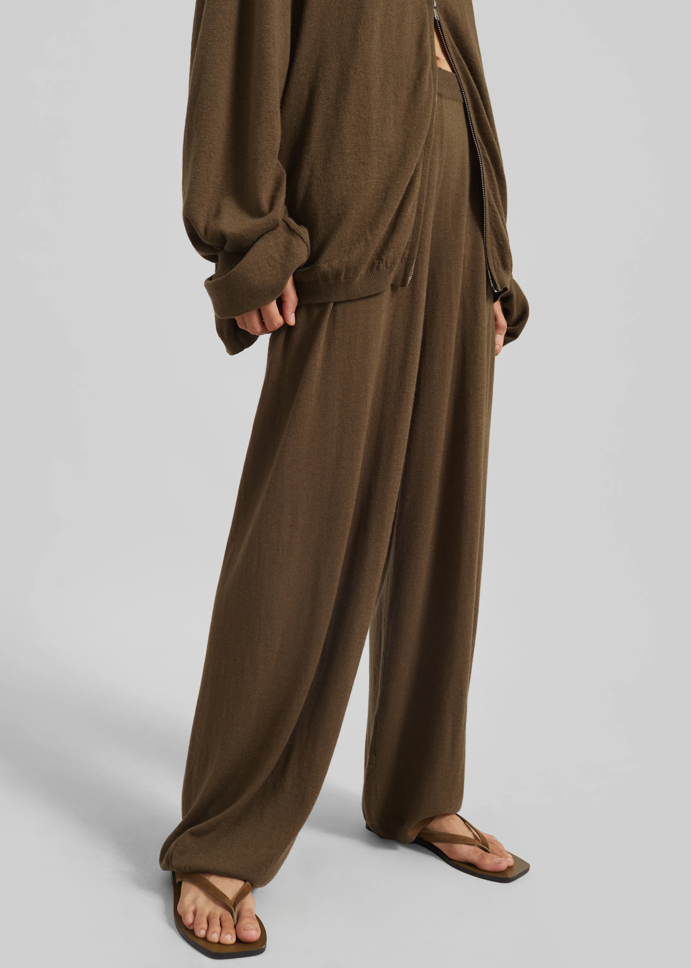 Olia Knit Joggers - Dark Camel - Image 5
