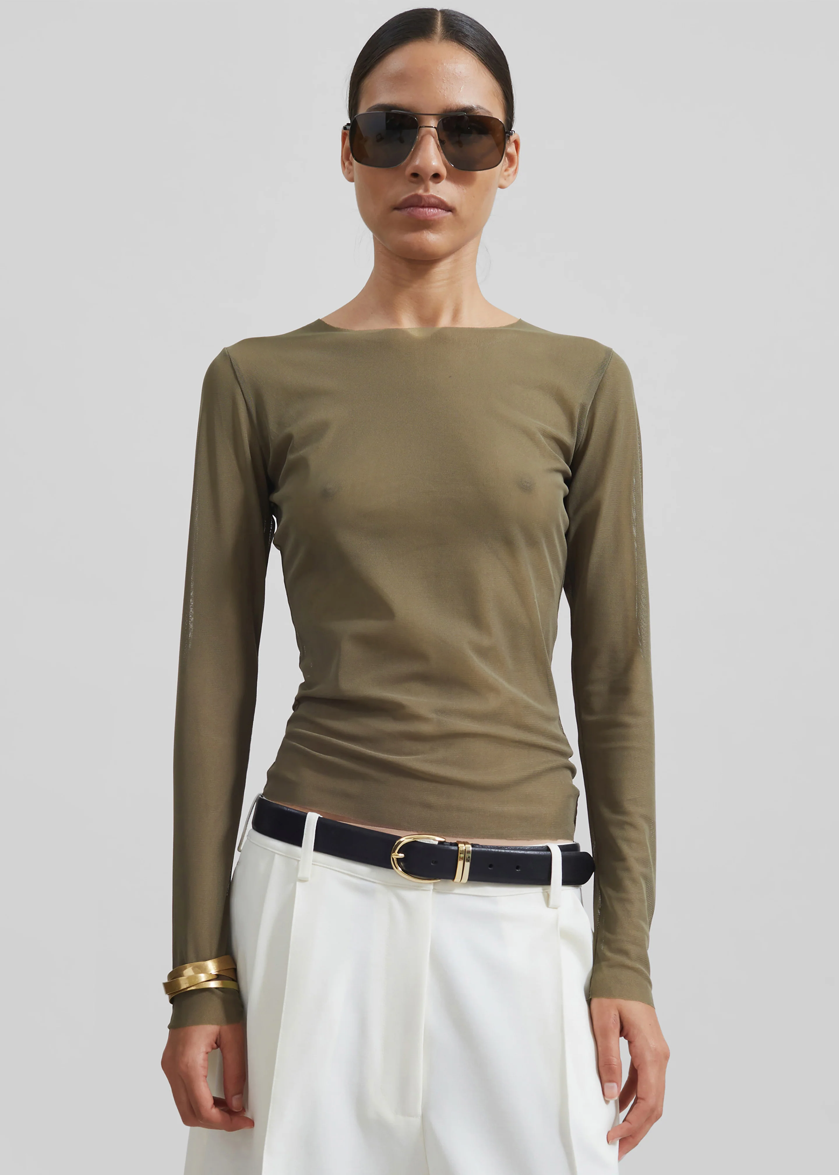Ora Leather Belt - Black/Gold - Image 2