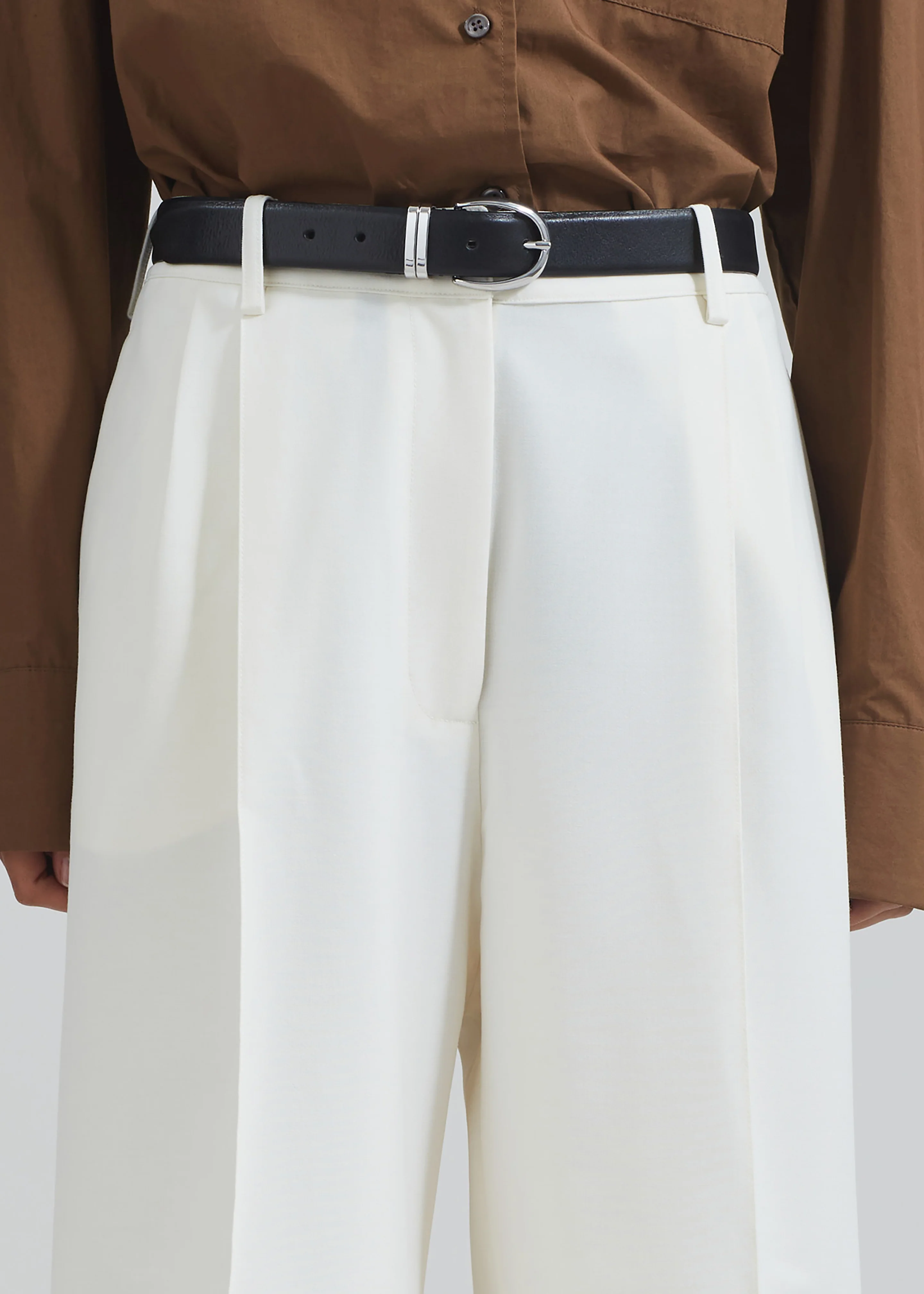 Ora Leather Belt - Black/Silver - Image 2