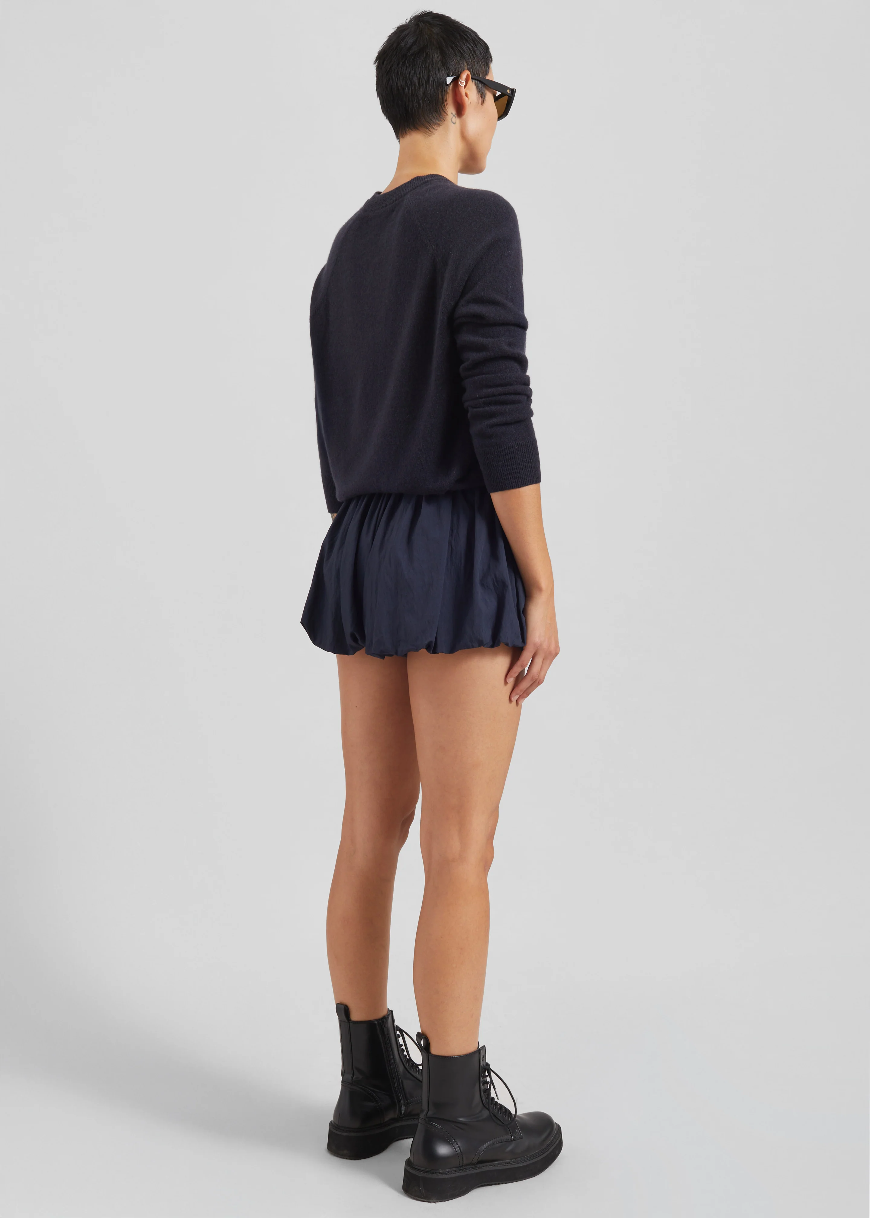 Penola Mini Balloon Shorts - Navy - Image 7