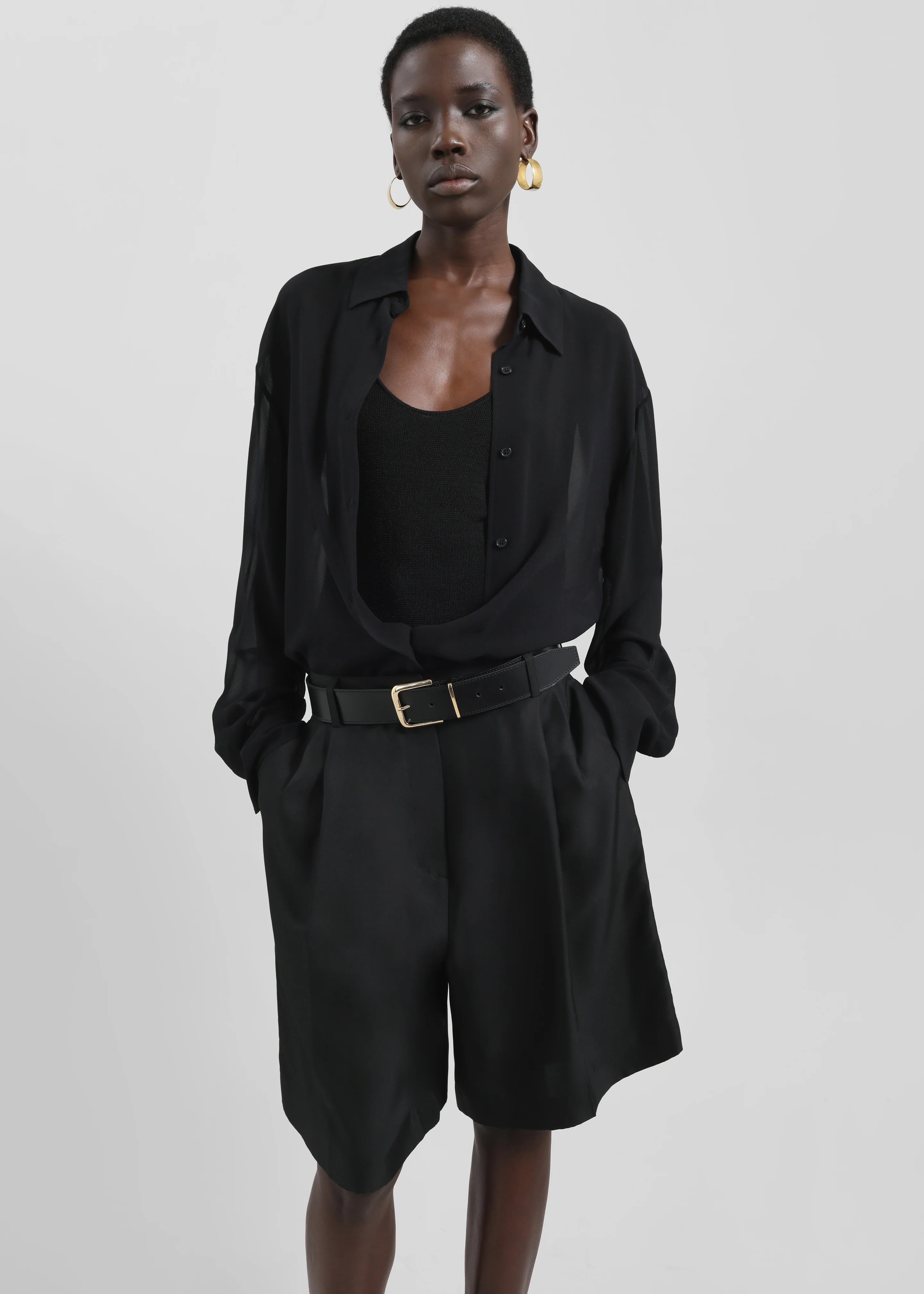 Peri Georgette Shirt - Black - Image 4