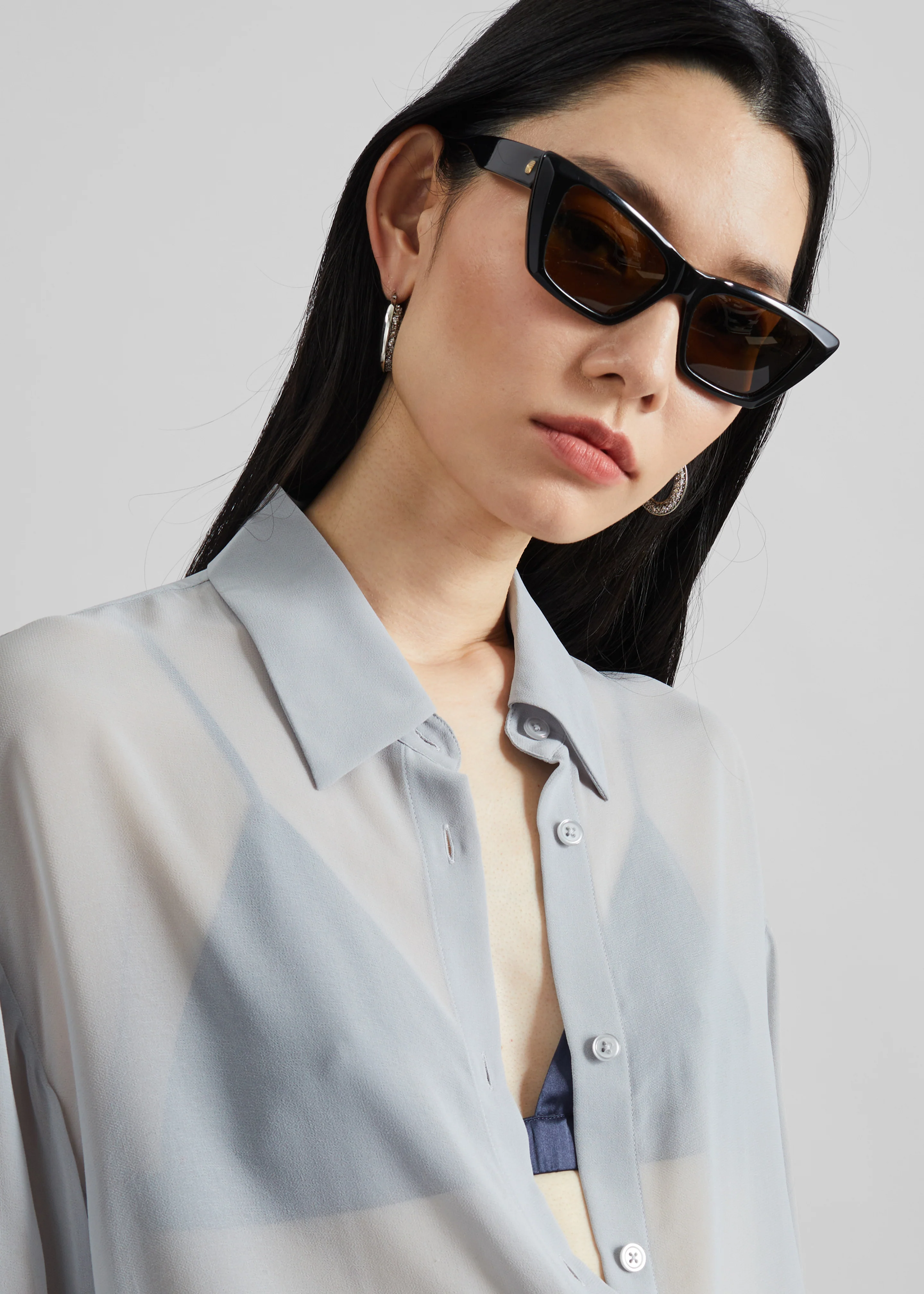 Peri Georgette Shirt - Slate Grey - Image 3