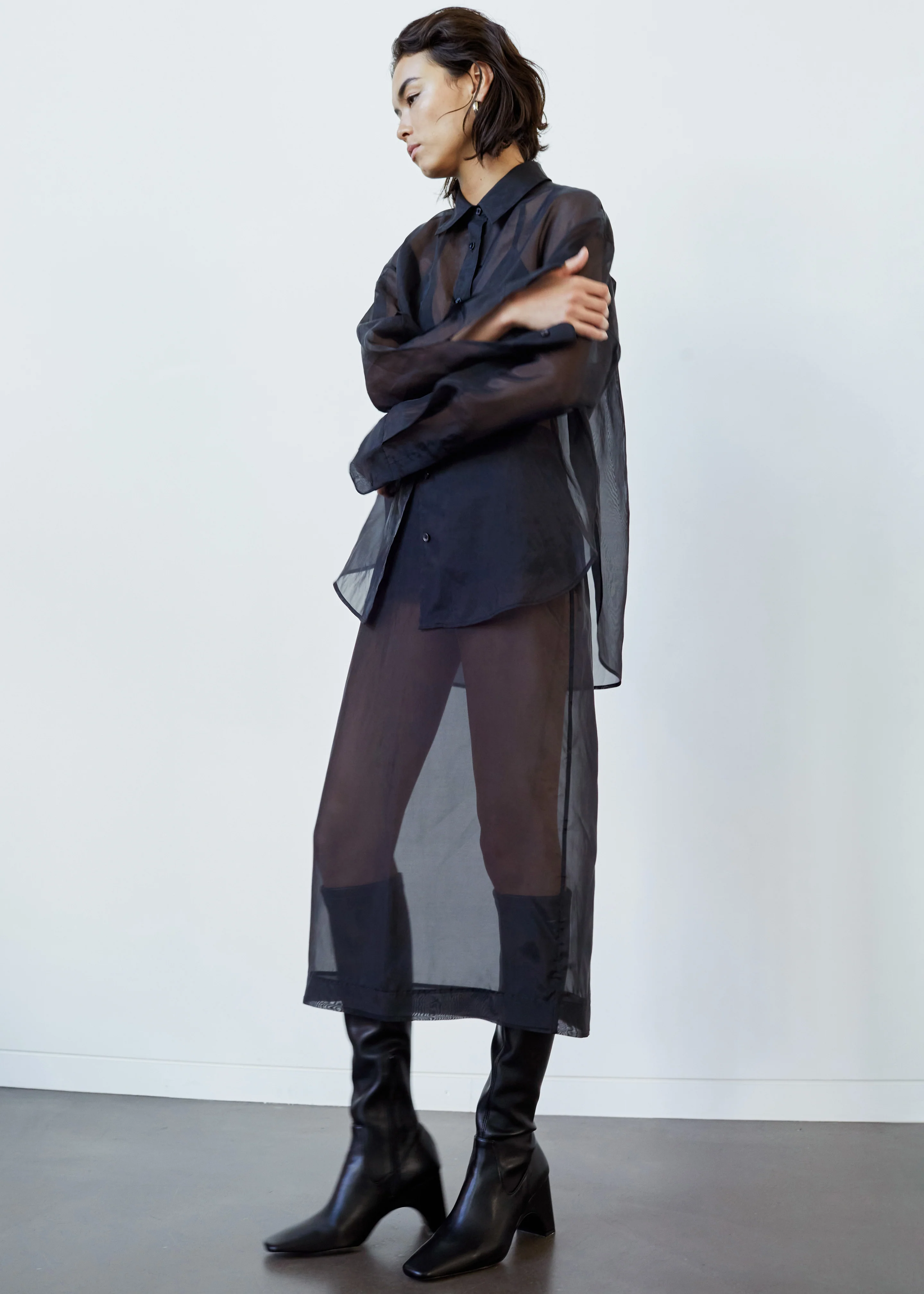 Peri Sheer Shirt - Black - Image 8