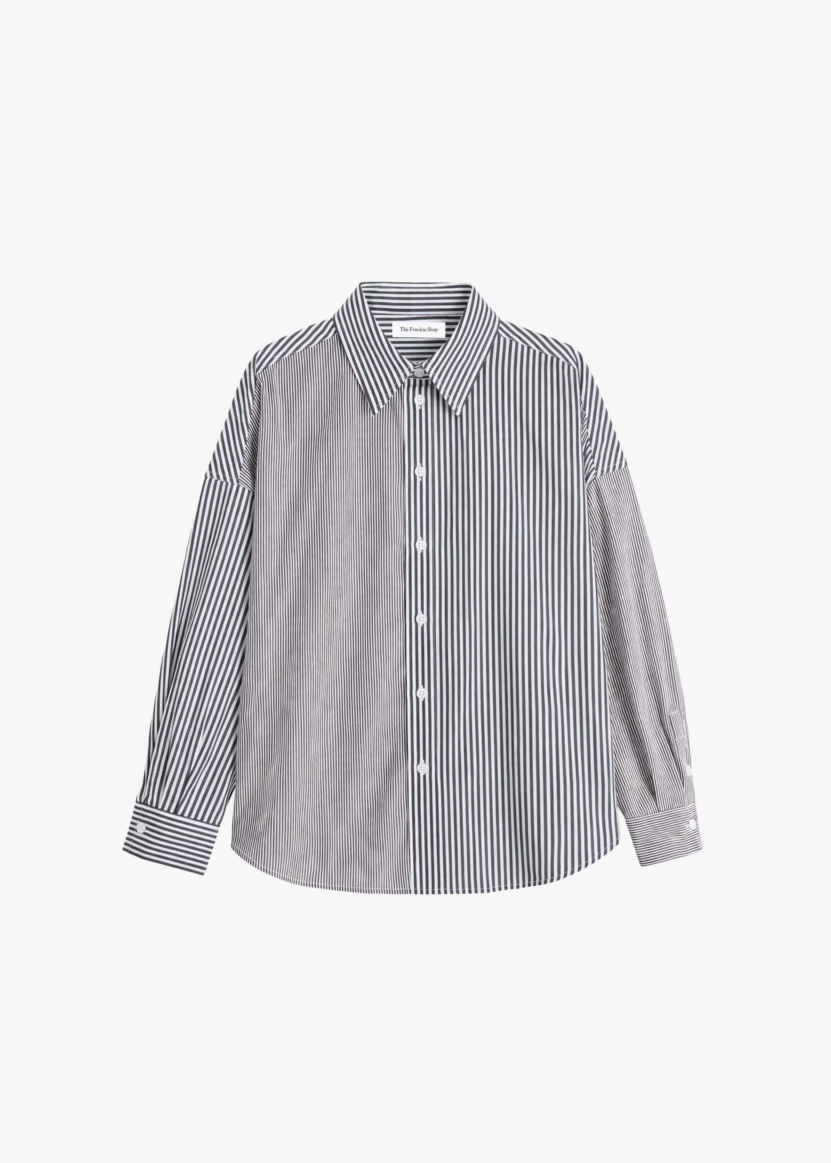 Quillan Button-Down Shirt - White/Black Stripe - Image 11