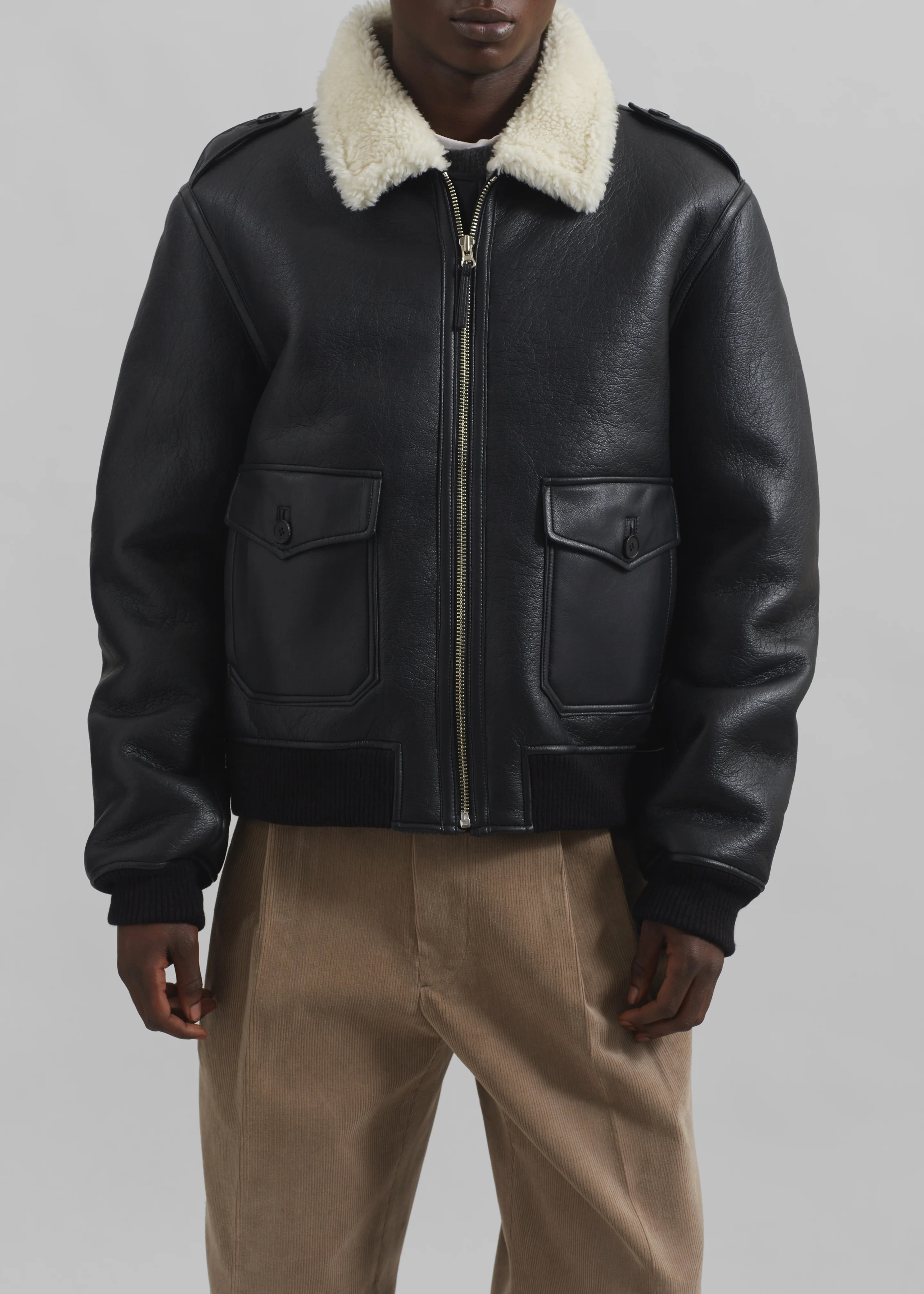 Richter Shearling Jacket - Black - Image 3