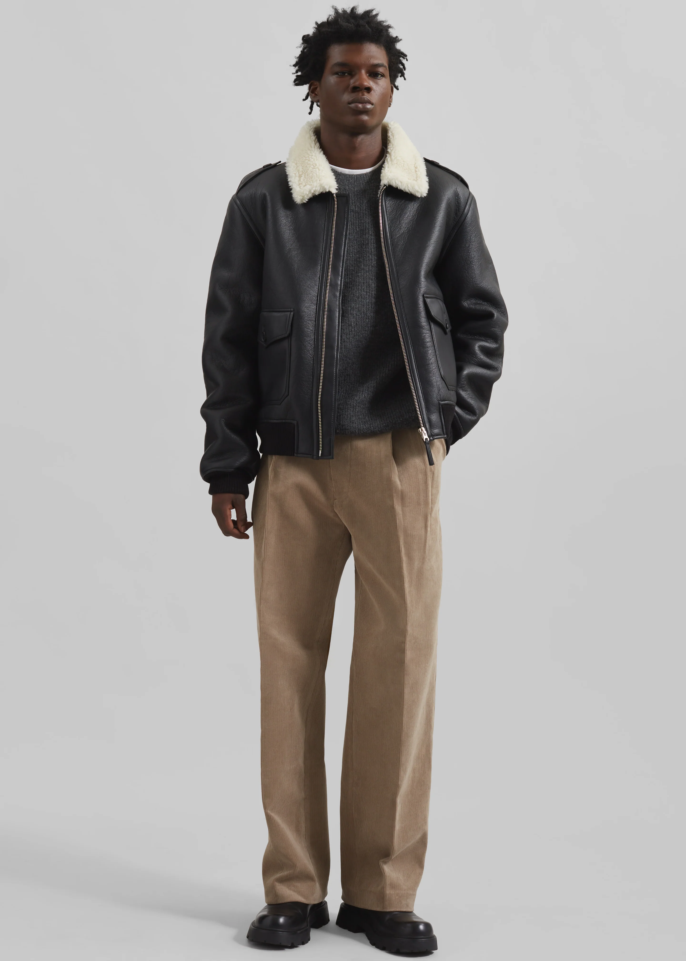 Richter Shearling Jacket - Black - Image 4
