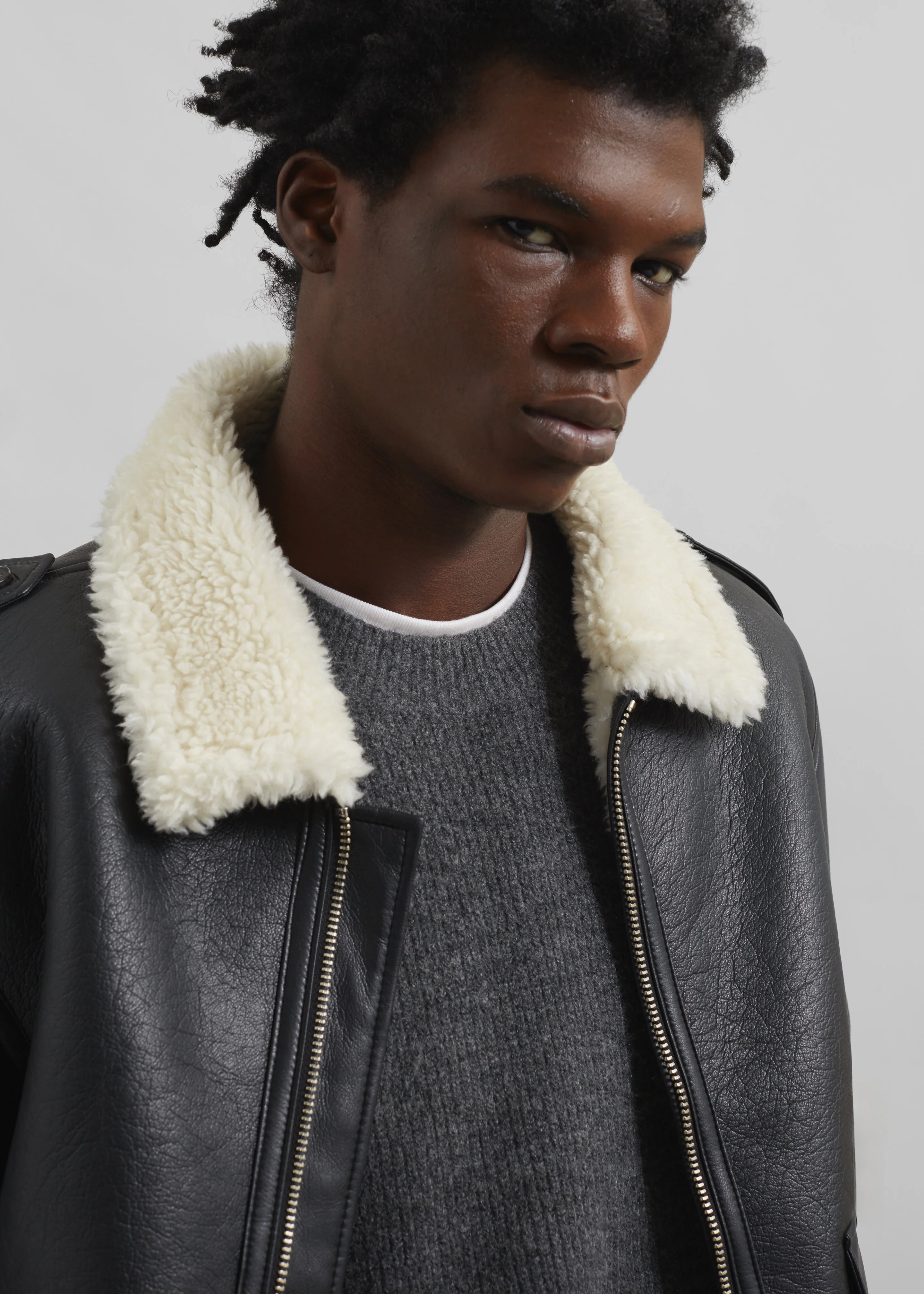 Richter Shearling Jacket - Black - Image 6