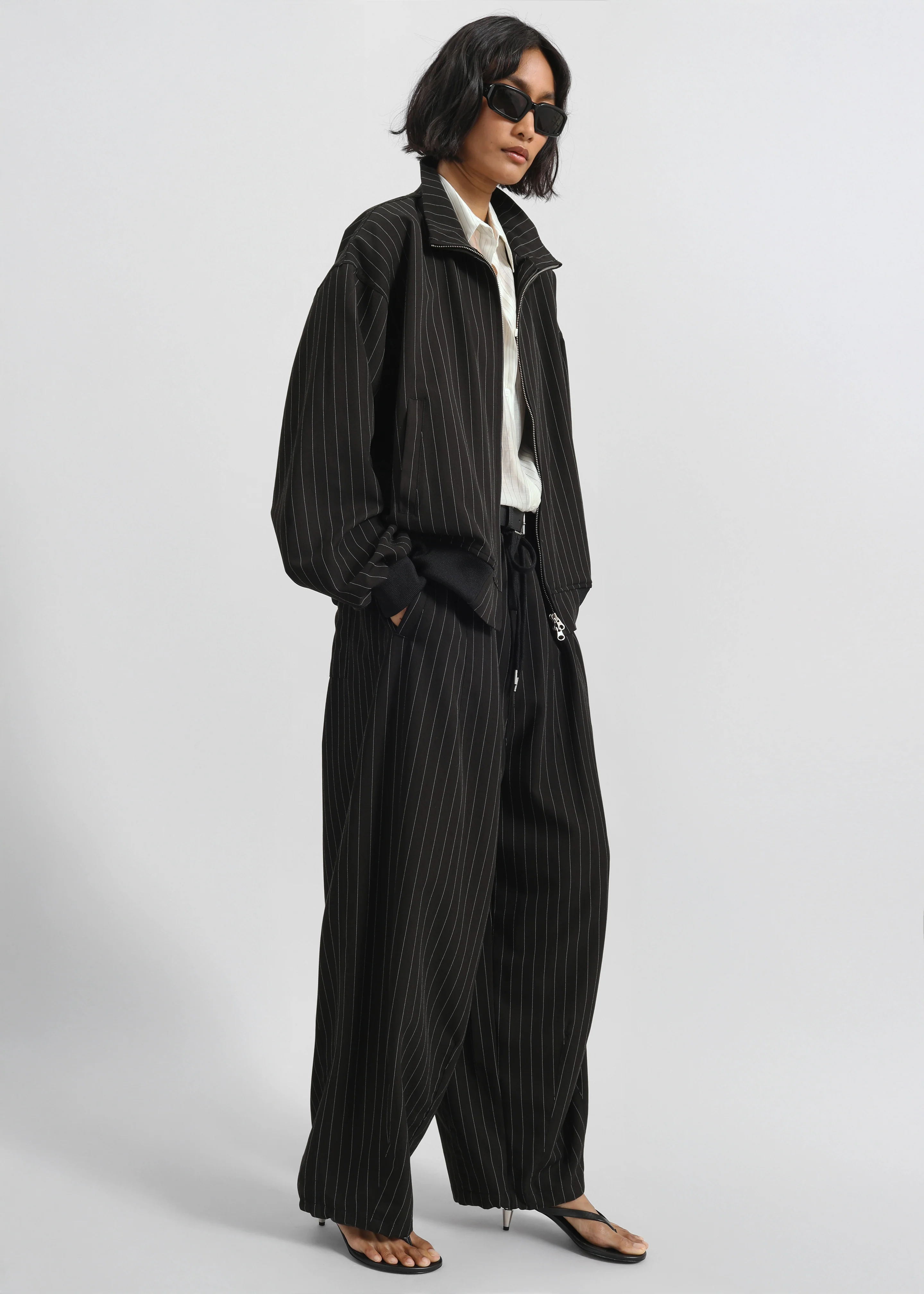 Rilton Light Jacket - Black/White Pinstripe - Image 7