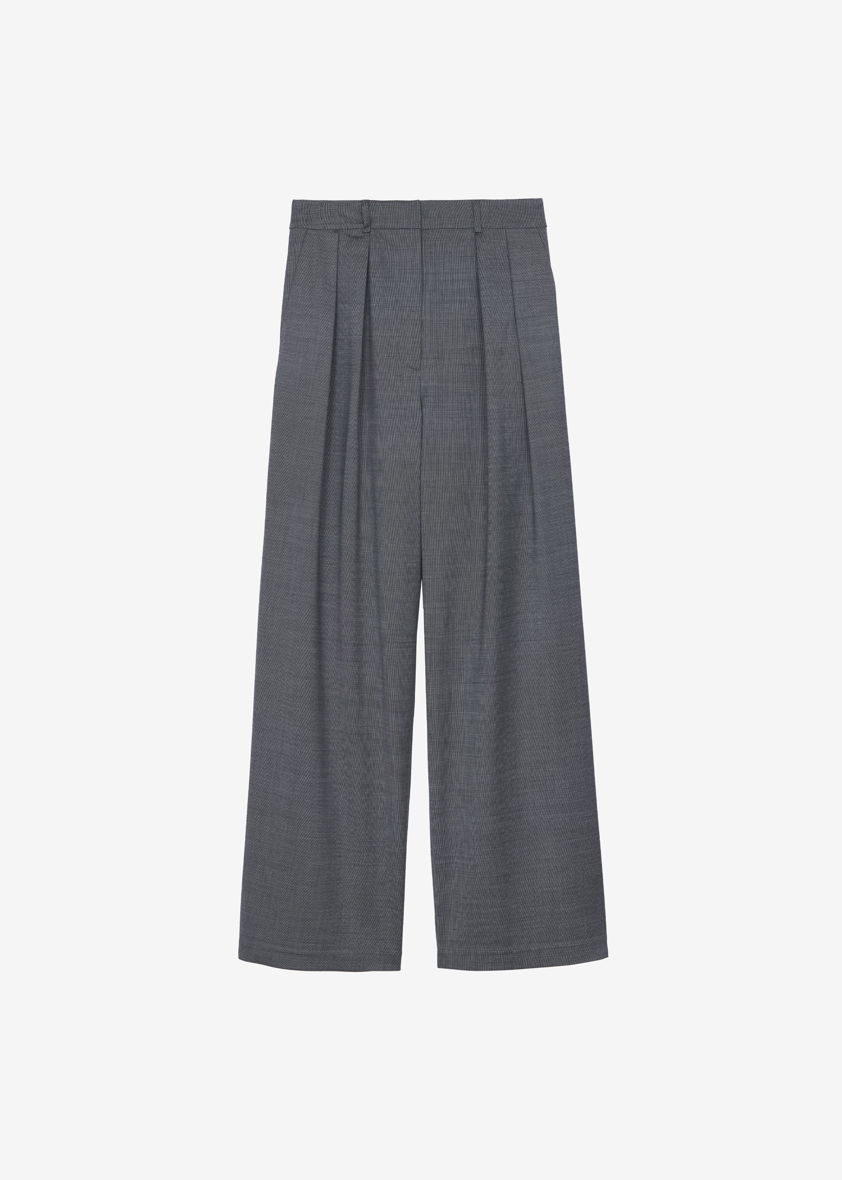 Ripley Pleated Trousers - Grey Melange - Image 17