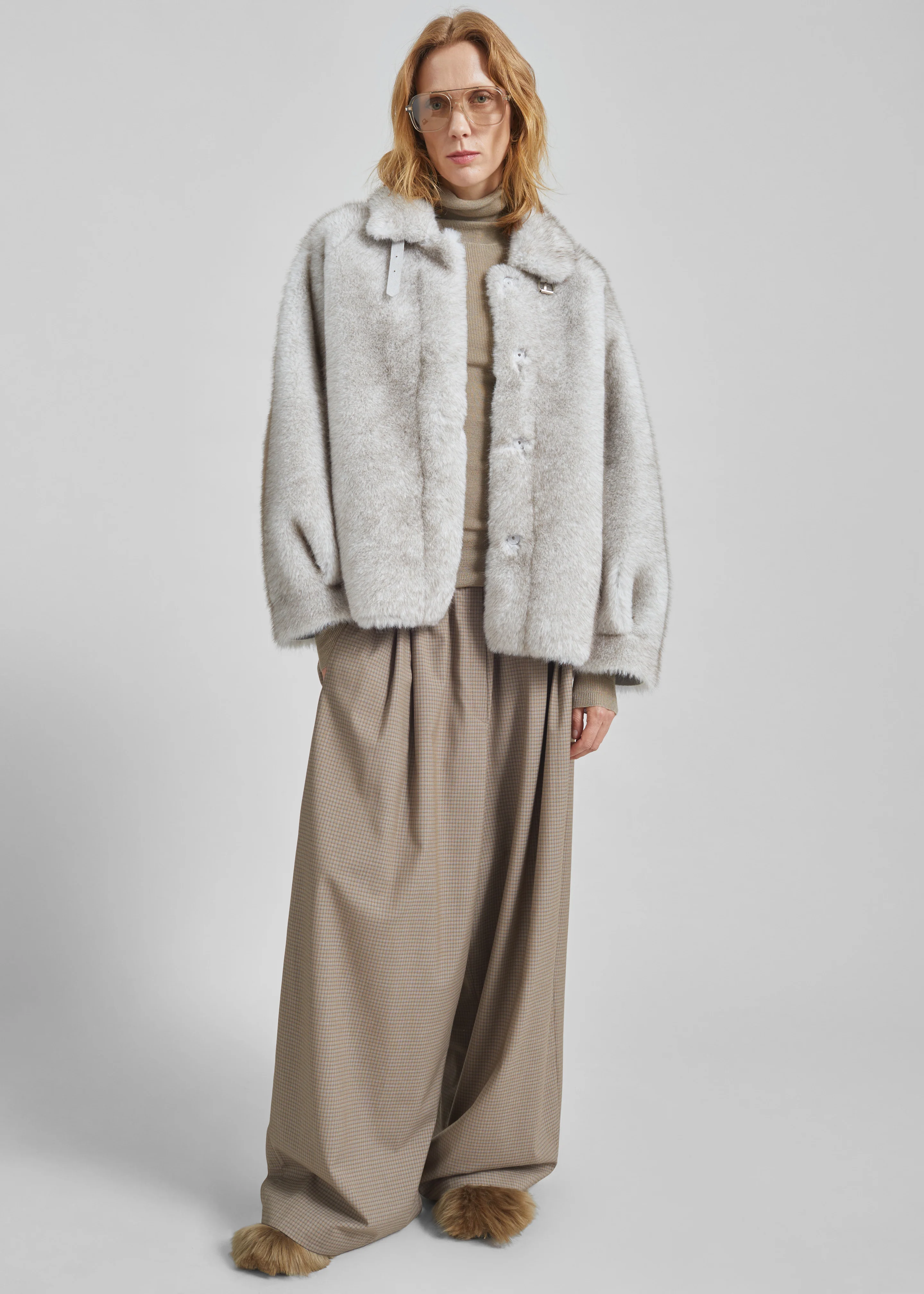 Senja Faux Fur Jacket - Light Beige - Image 3