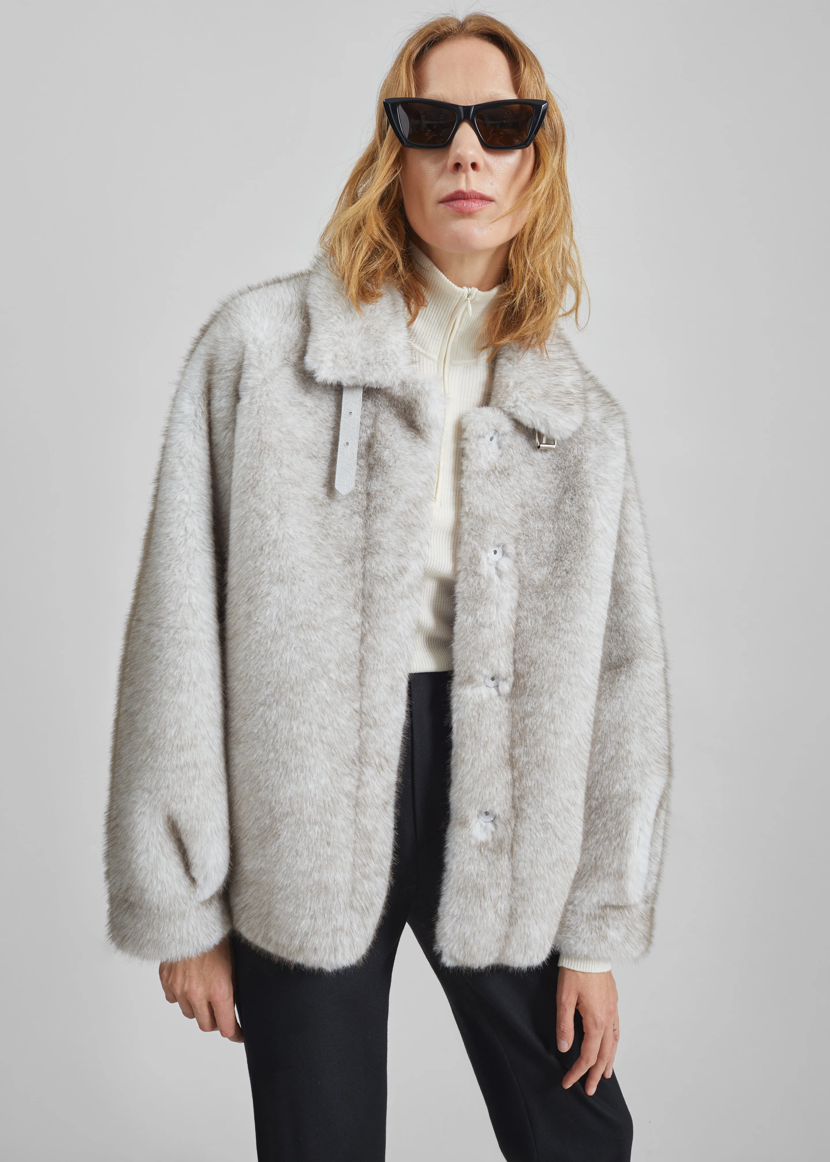 Senja Faux Fur Jacket - Light Beige - Image 4