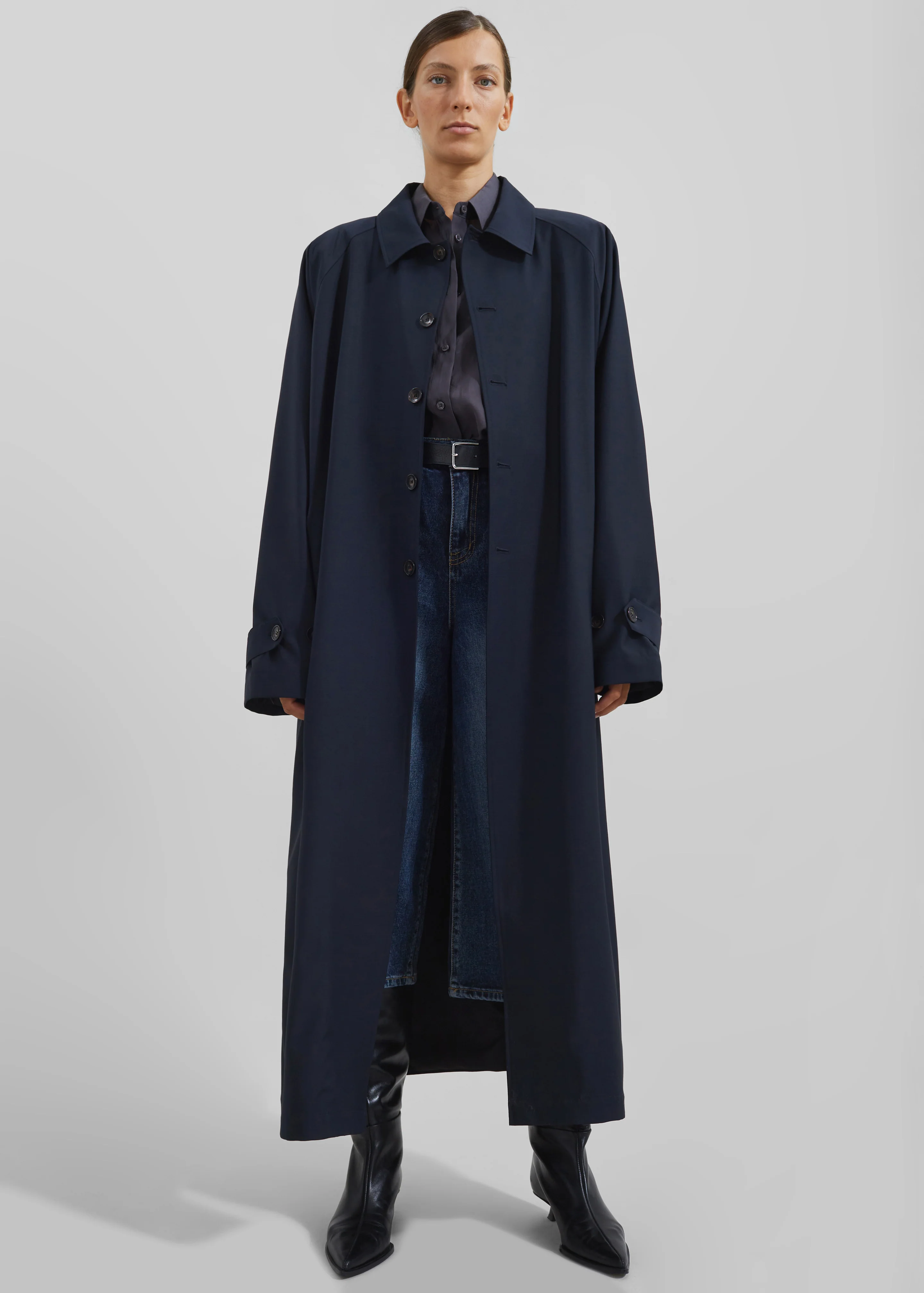 Shay Trench Coat - Dark Navy - Image 4