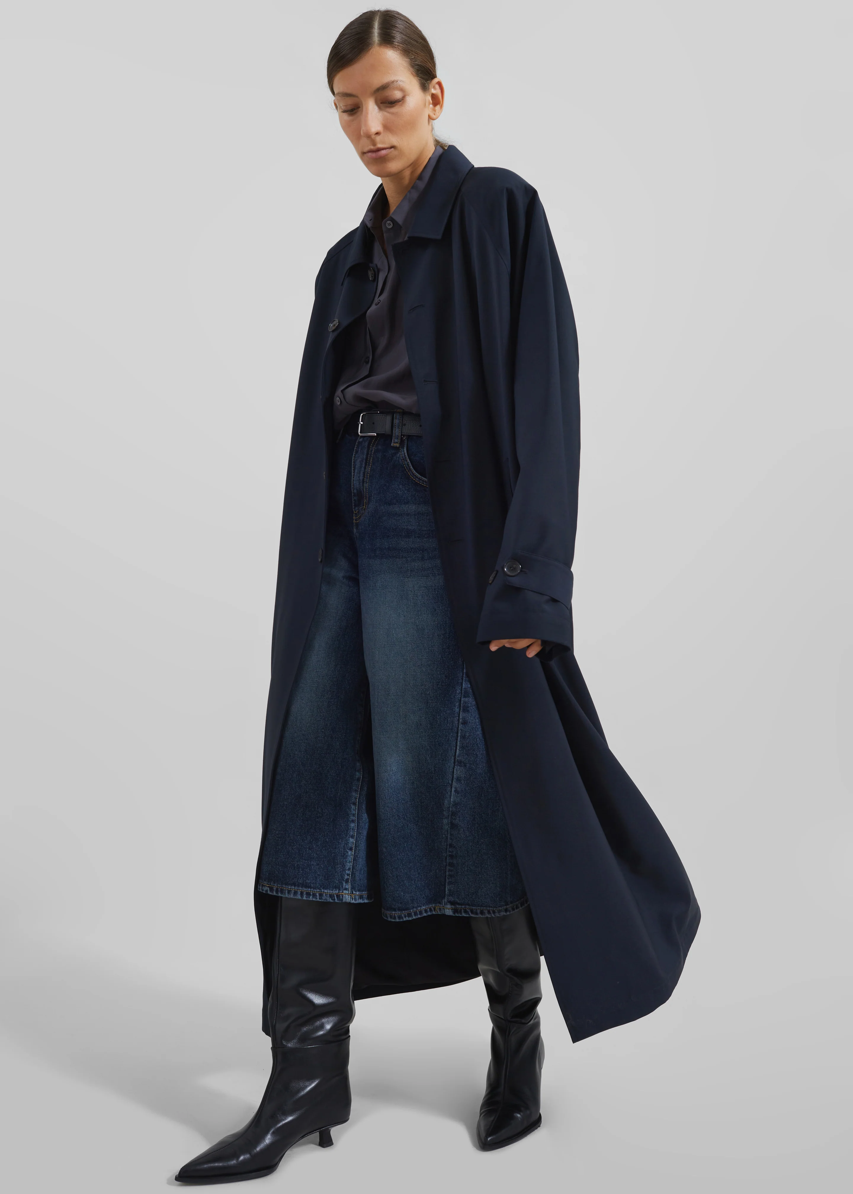Shay Trench Coat - Dark Navy - Image 7
