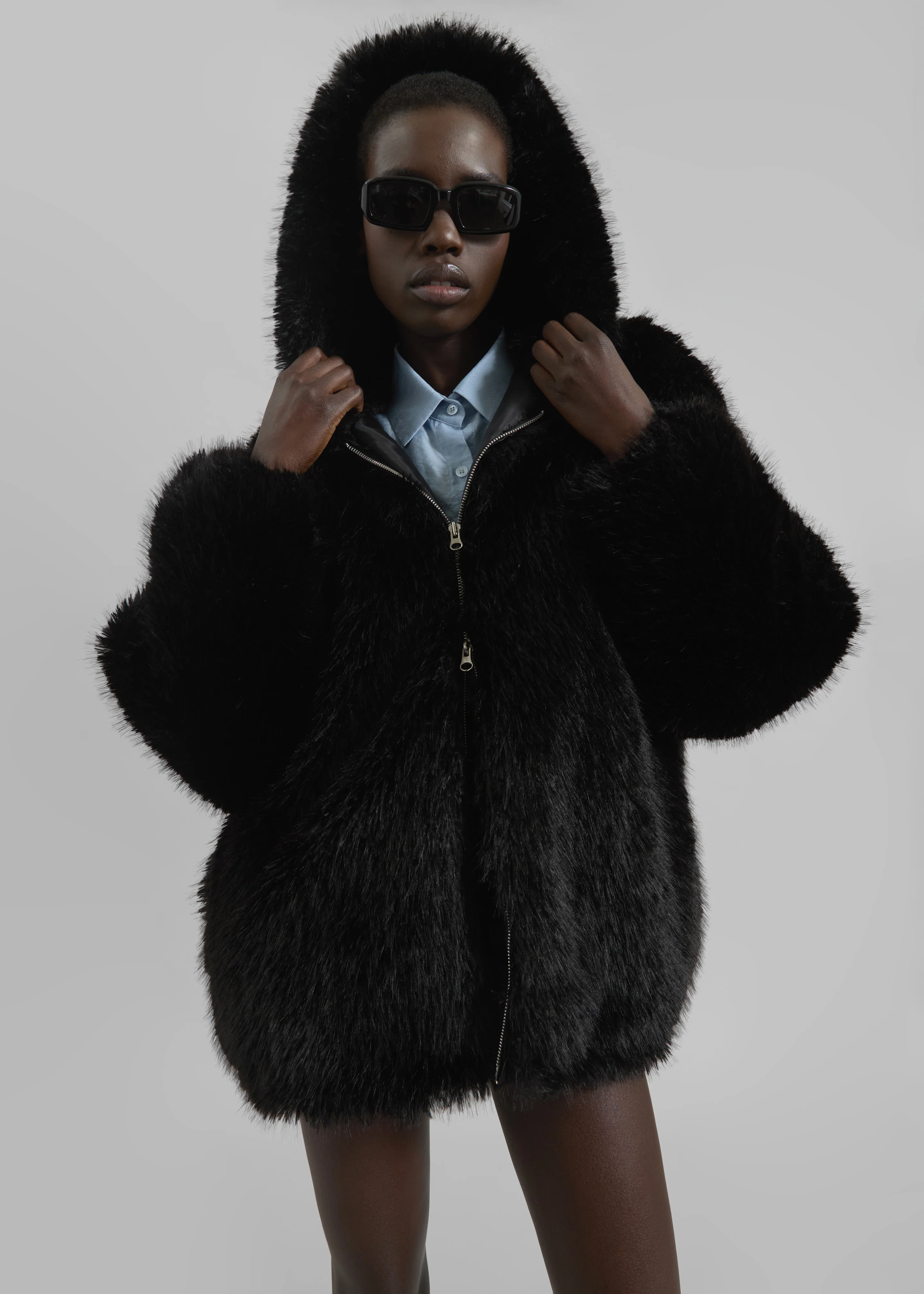 Skarn Faux Fur Jacket - Black - Image 4