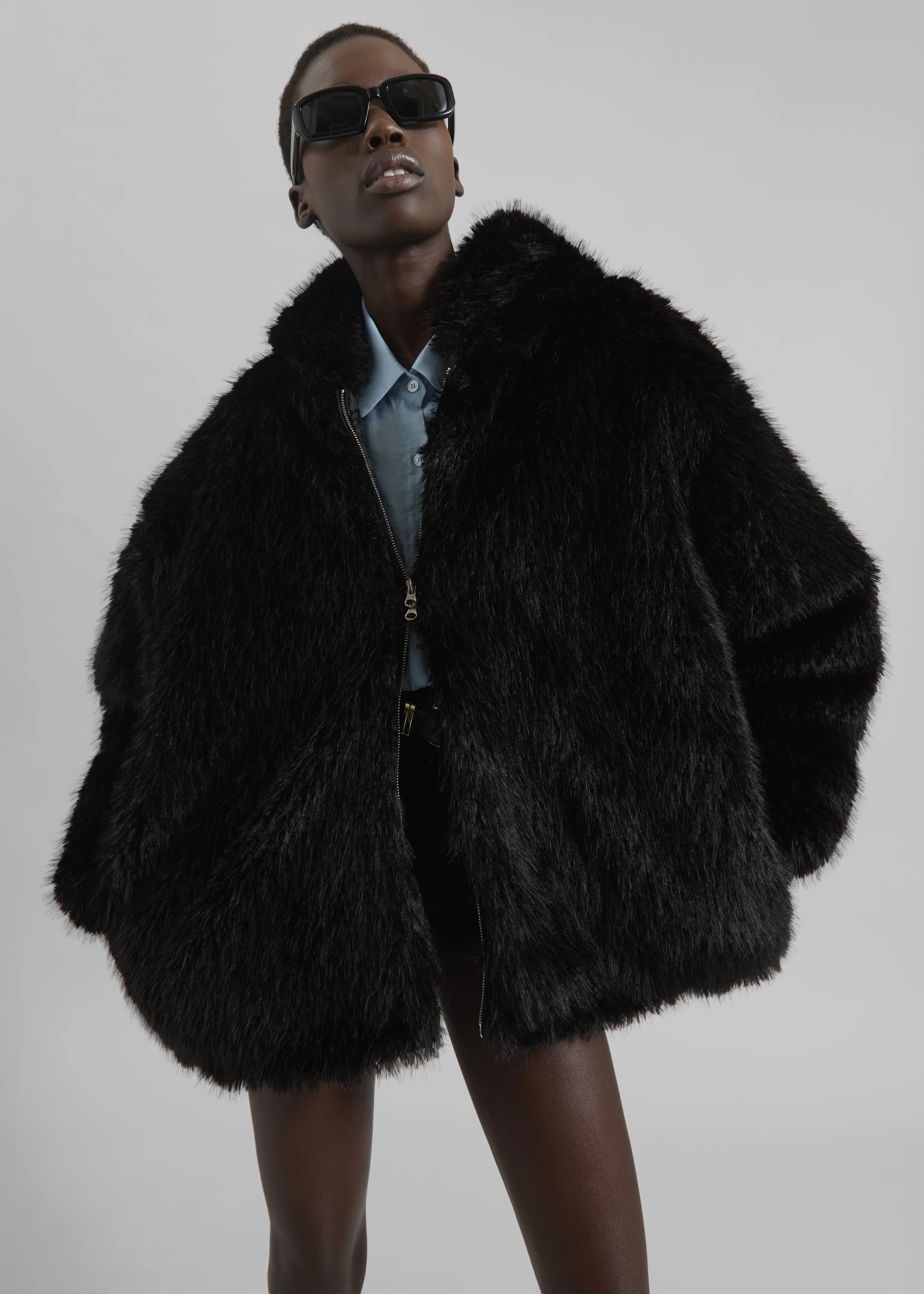 Skarn Faux Fur Jacket - Black - Image 5