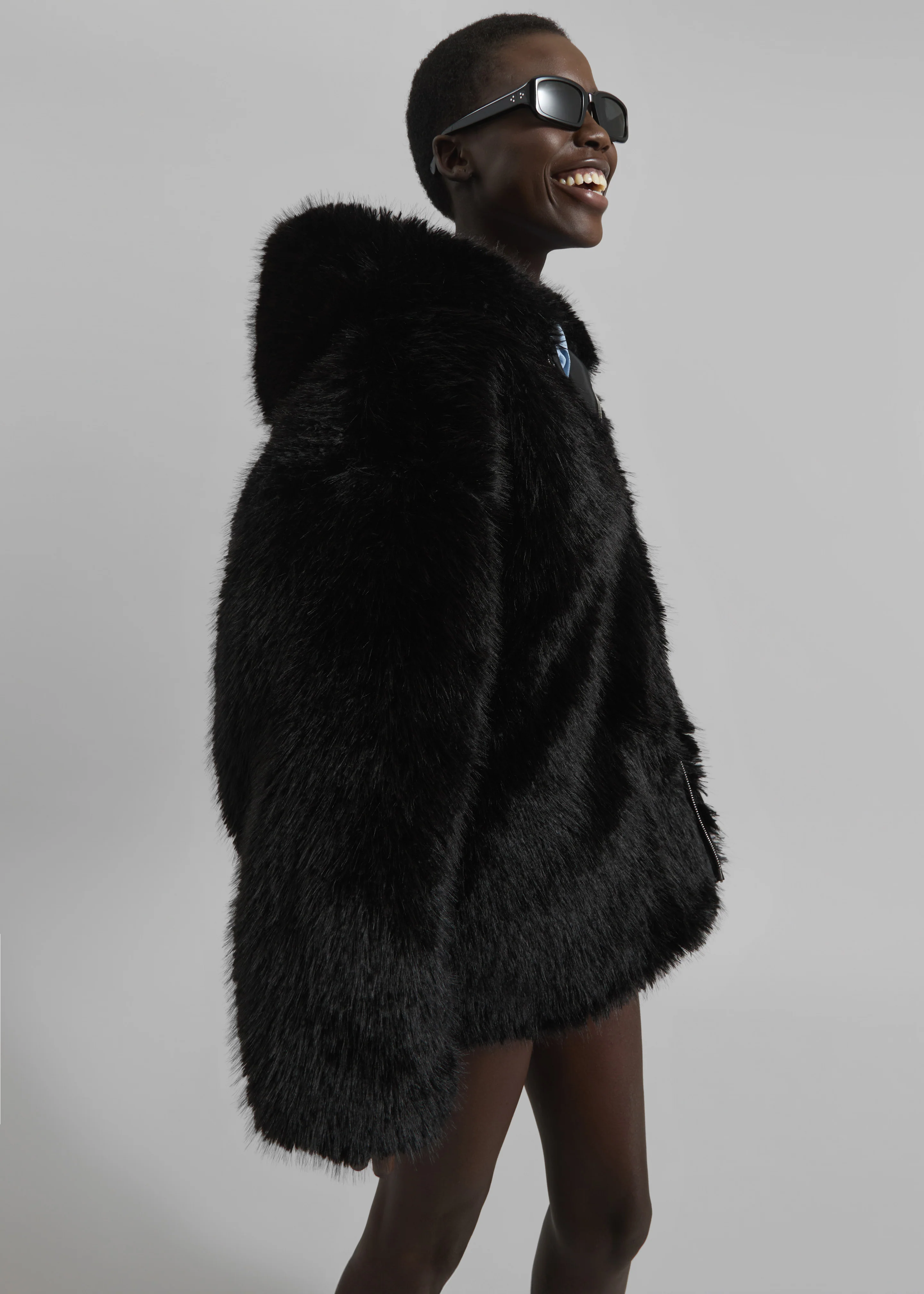 Skarn Faux Fur Jacket - Black - Image 6