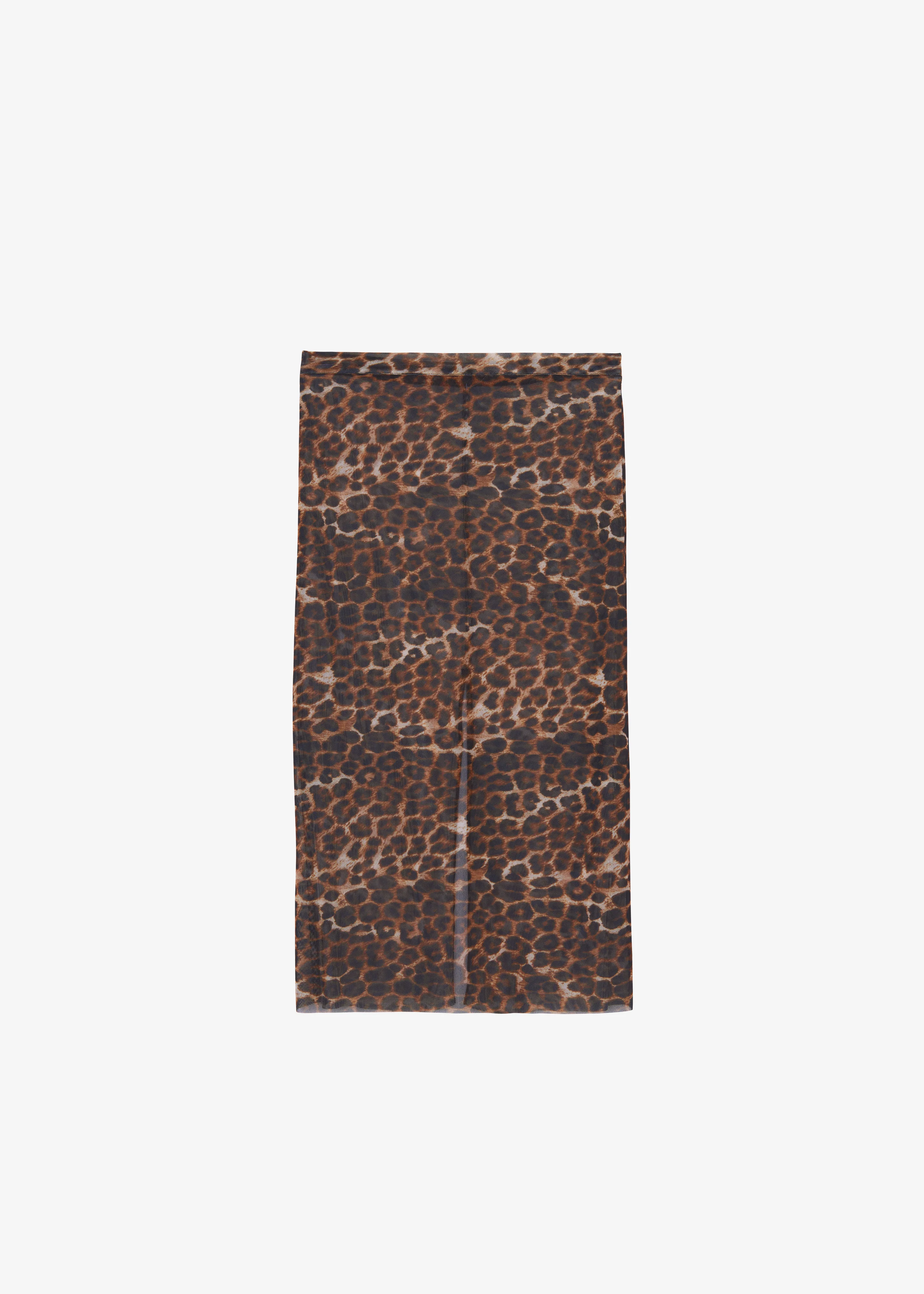Suva Sheer Leopard Skirt - Brown - Image 10