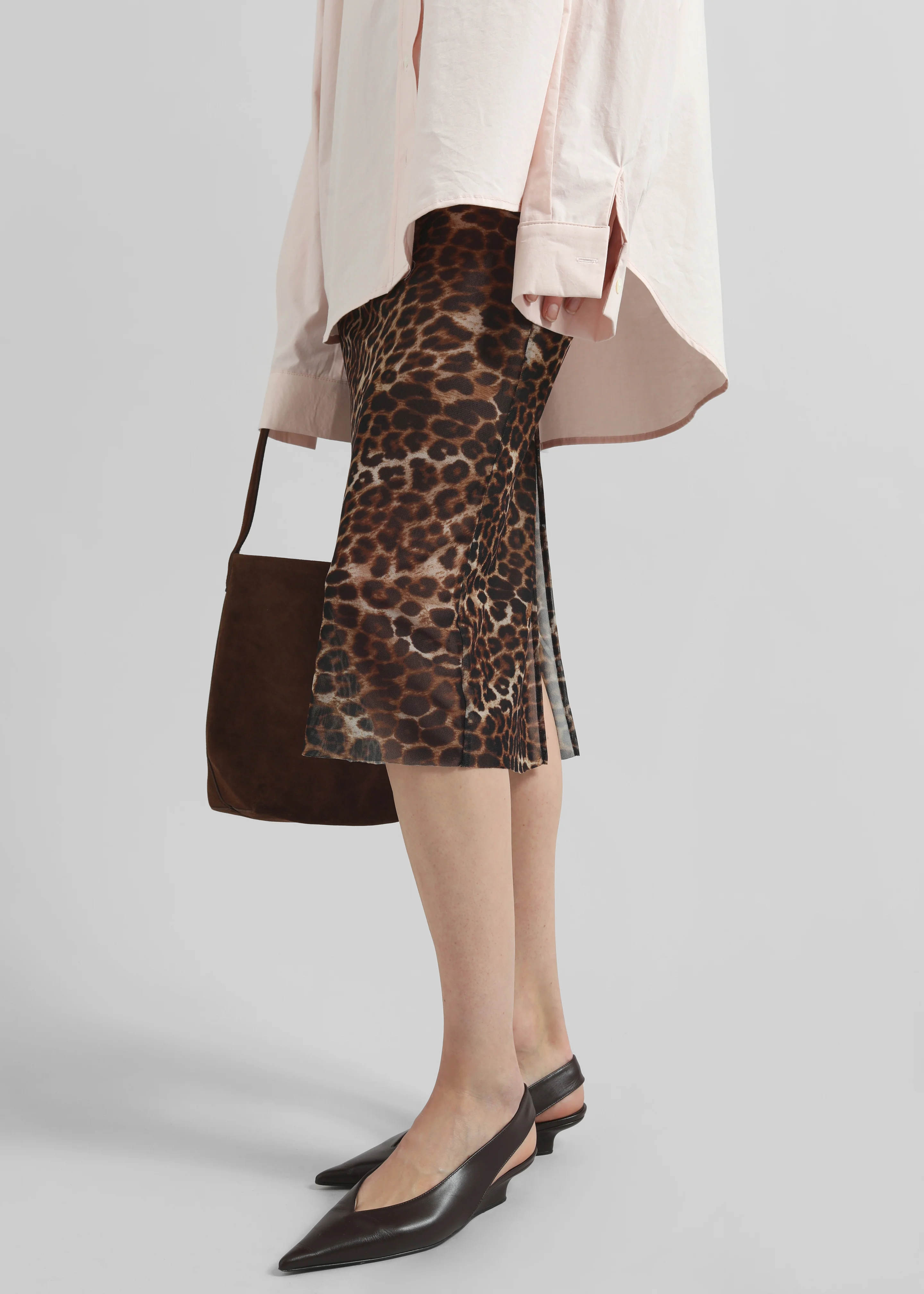 Suva Sheer Leopard Skirt - Brown - Image 6