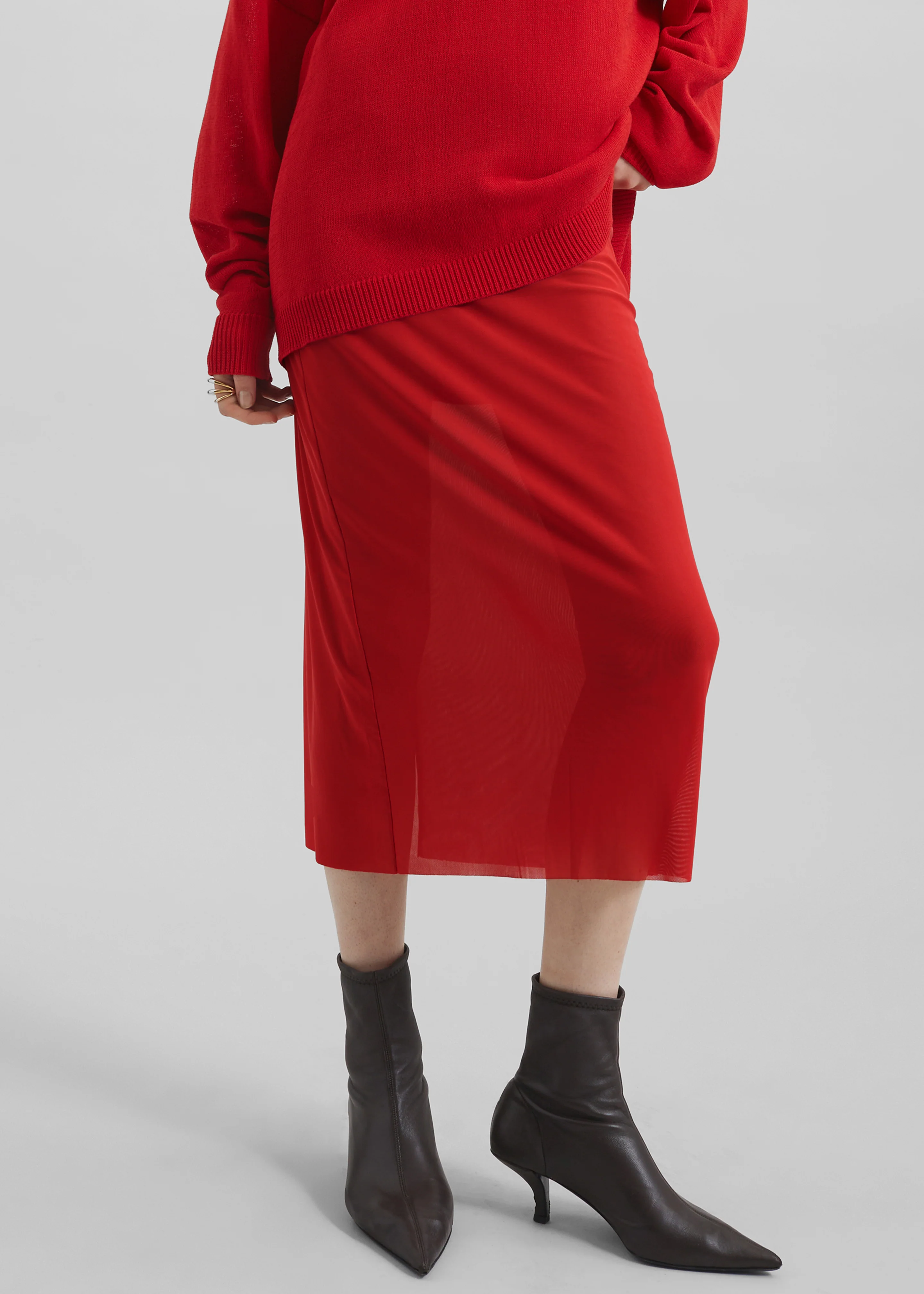 Suva Sheer Skirt - Red - Image 3