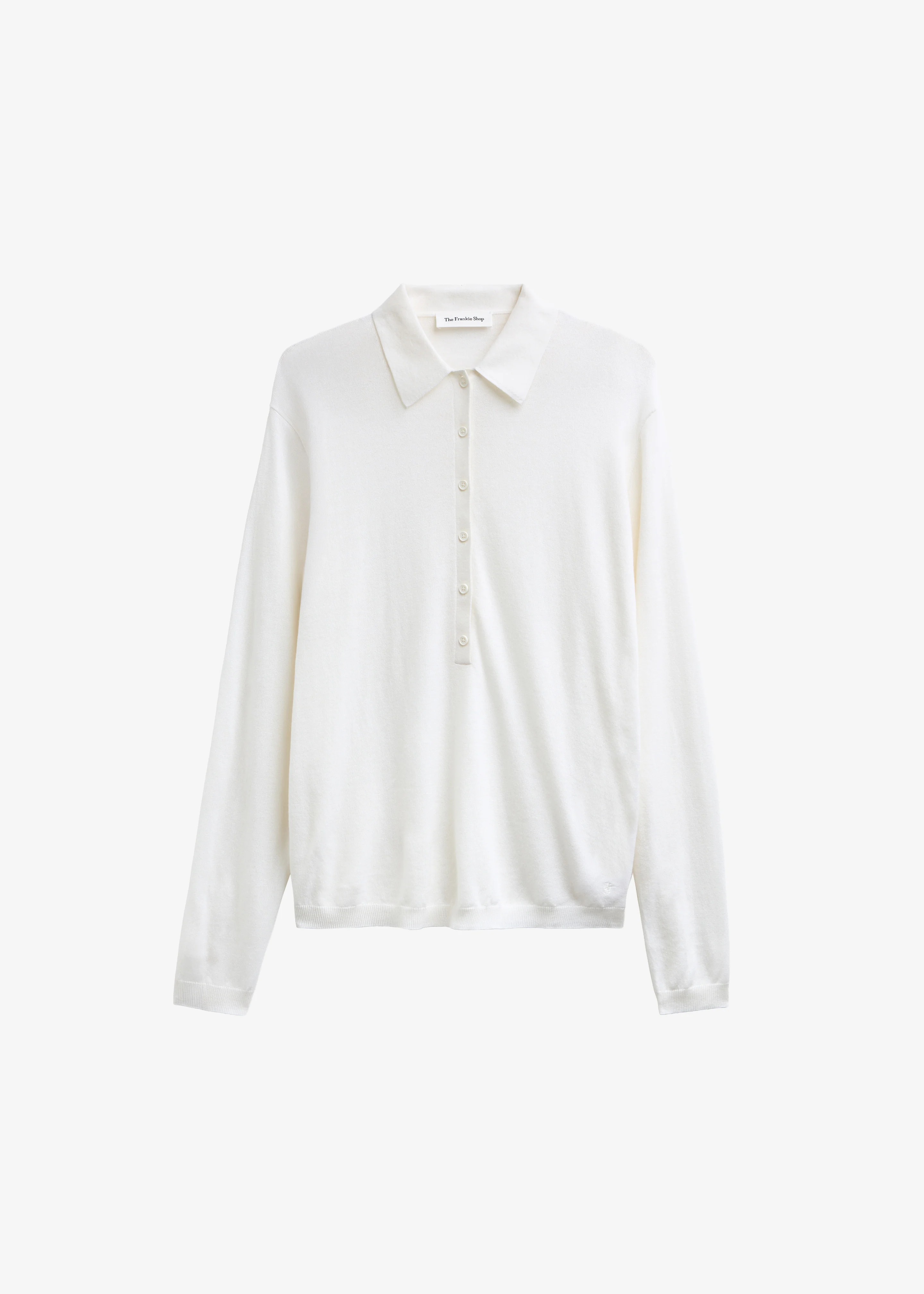 Tala Knit V-Neck Polo - White - Image 8