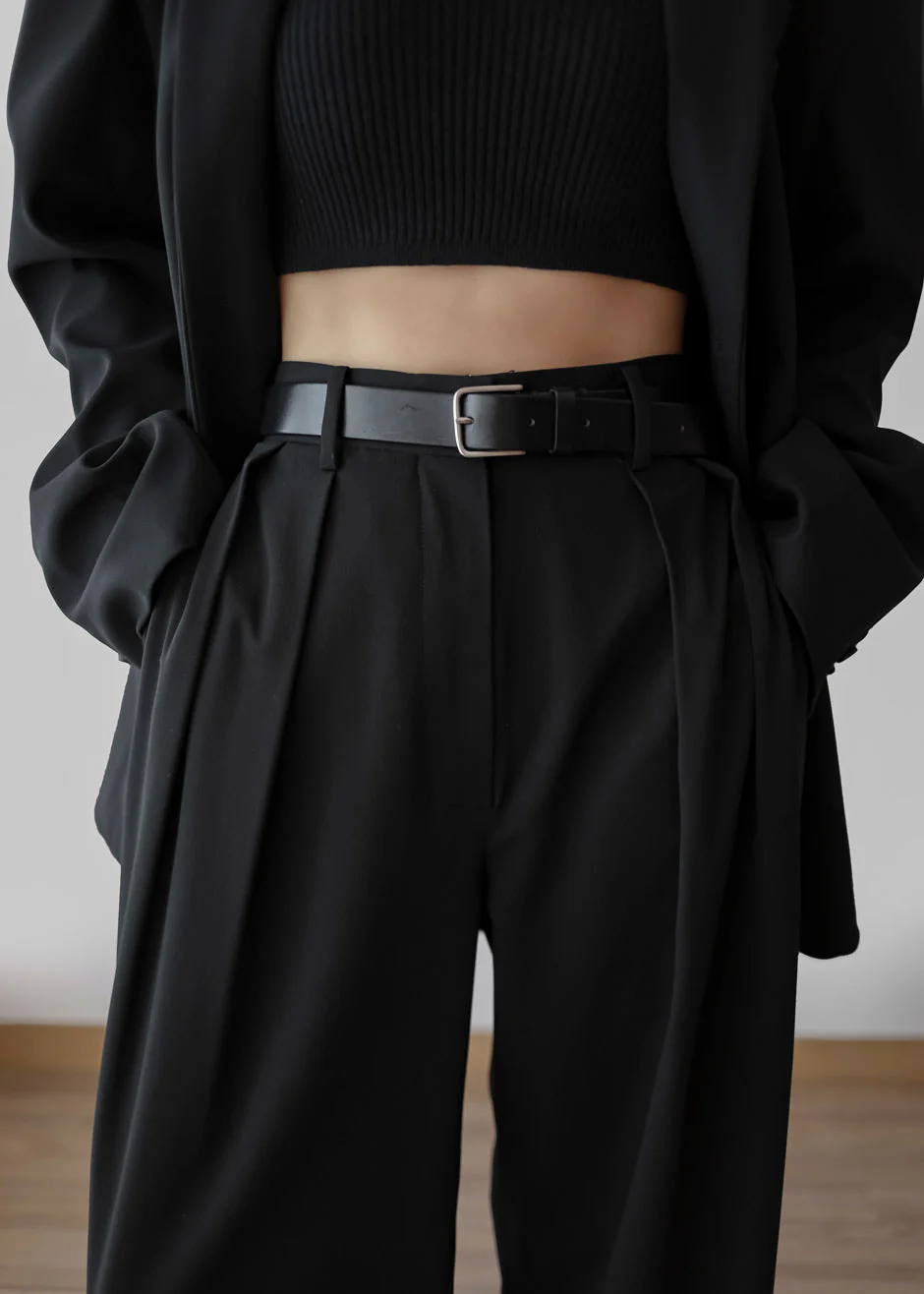 Tansy Pleated Trousers - Black - Image 2