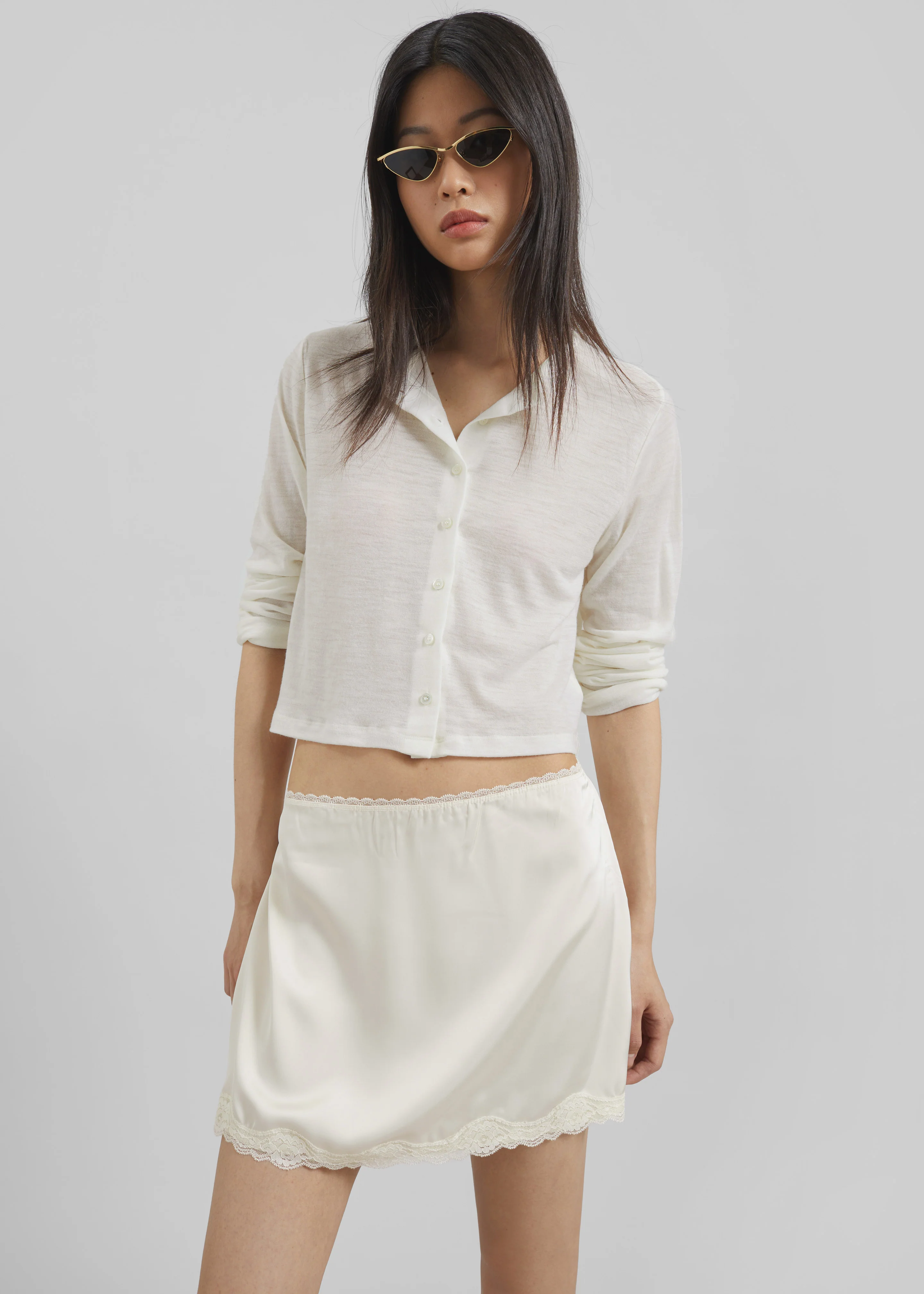 Tanvi Lace Mini Skirt - Ivory - Image 5
