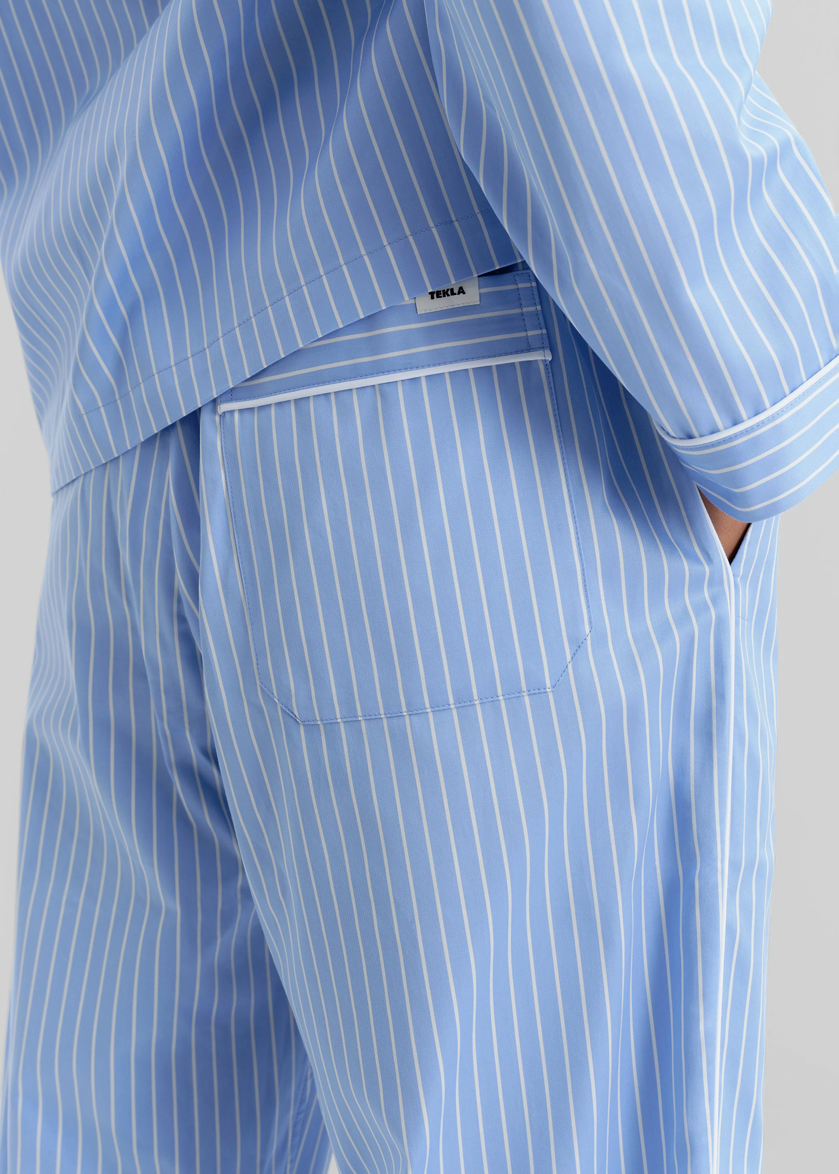 Tekla Sateen Pyjama Pants - Polo Stripes
