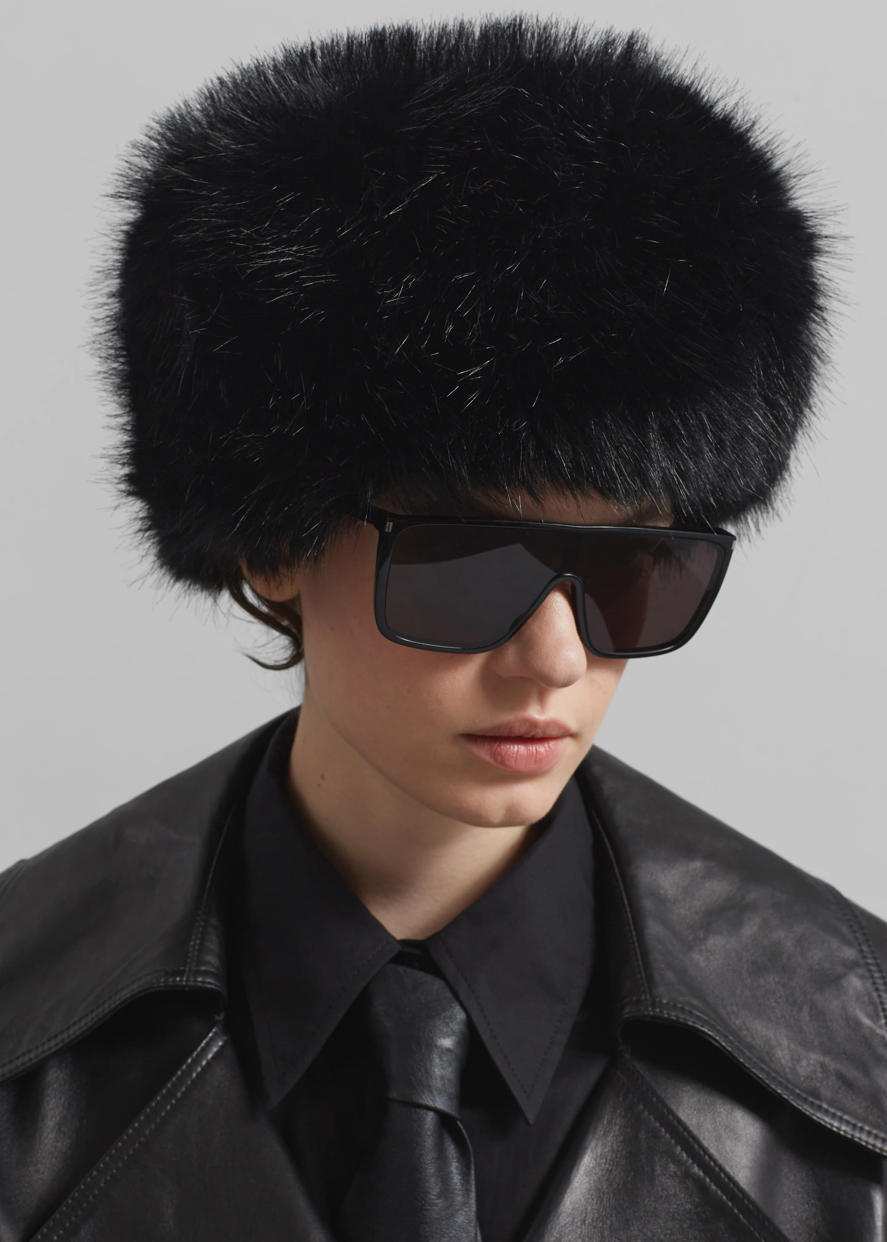 Umea Faux Fur Hat - Black - Image 4
