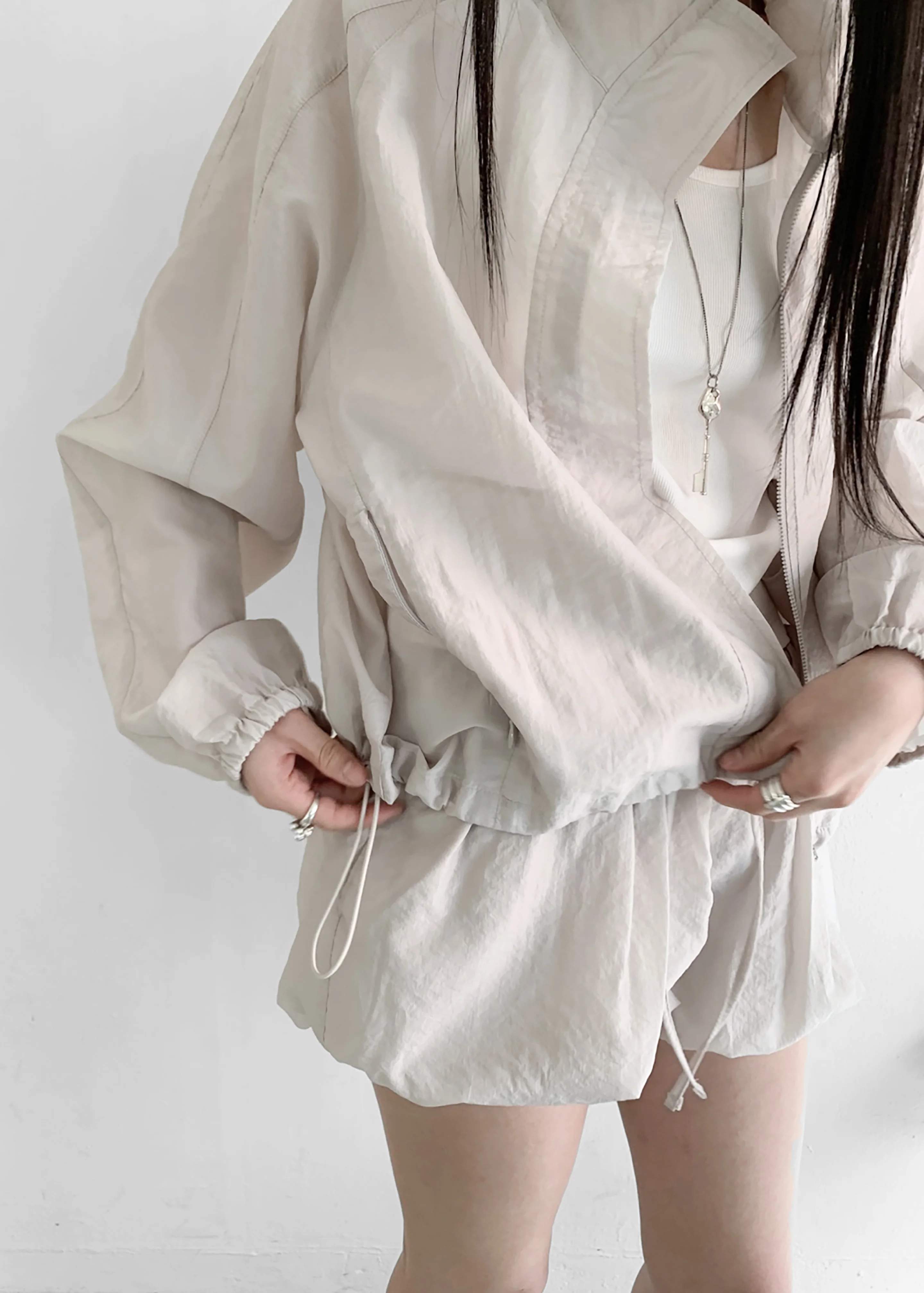 Vaila Sheer Jacket - Stone - Image 9